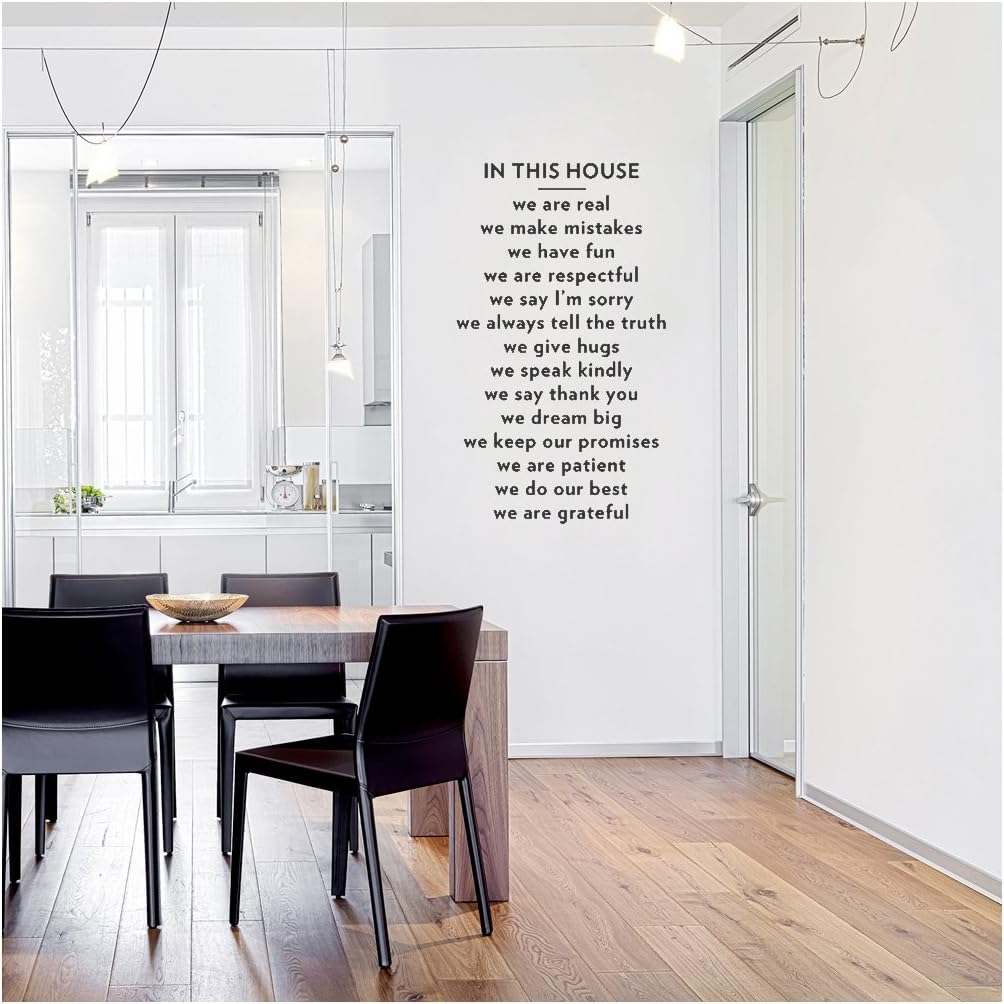 WallumsWallDecor 23MN-InThisHouse-21x36_BK in This House Wall Quote Decal, Black, 21" x 36"