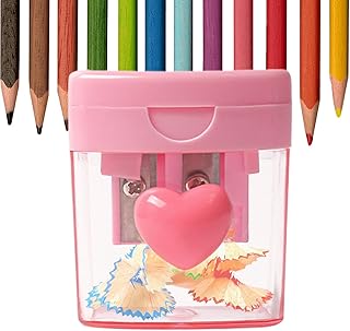 鉛筆削り | 携帯用 カラー ダブルホール 文具,可愛い 鉛筆 削り | 家庭・オフィス・アーティスト・デッサン・メイク・旅行・教育用