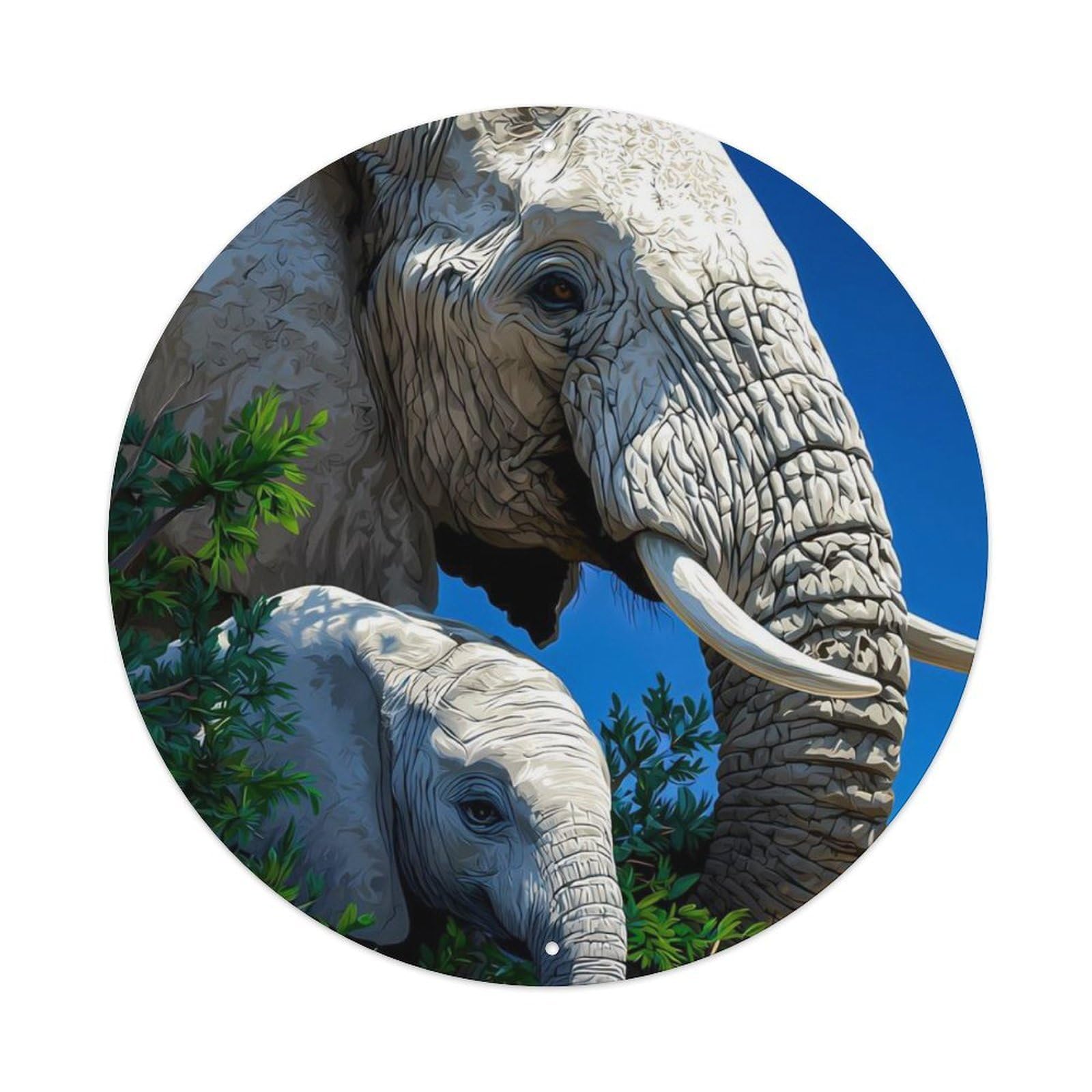 Animal African Elephants Savanna Wildlife Vintage Metal Tin Sign Plaque Wall Decor for Cafe, Club Bar, Office, Garden Metal Poster 8x8Inch