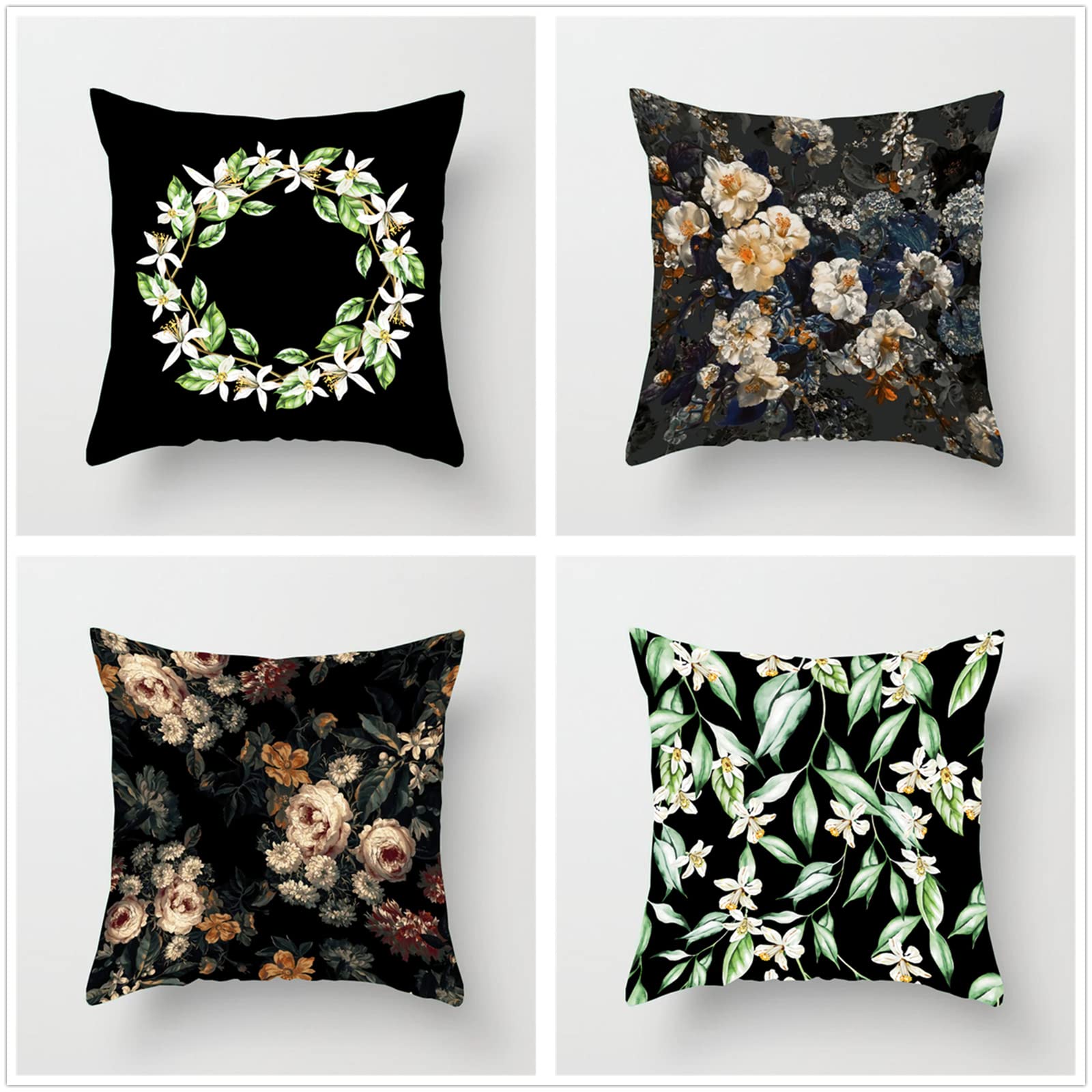 Set di 4 Fodere per Cuscini 100x100cm,cuscini per divano Pianta il fiore Giardino Esterno Fodere per Cuscini Decorativi Short plush Quadrate per Cuscino,per Casa Soggiorno Camera da Letto Divano A471