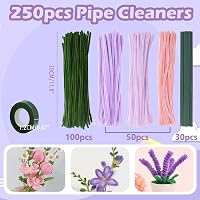 Coriver Virág Pipe Cleaner Szett 4 Szín - Chenille Szár Kézműves Csokor Készítéshez 2