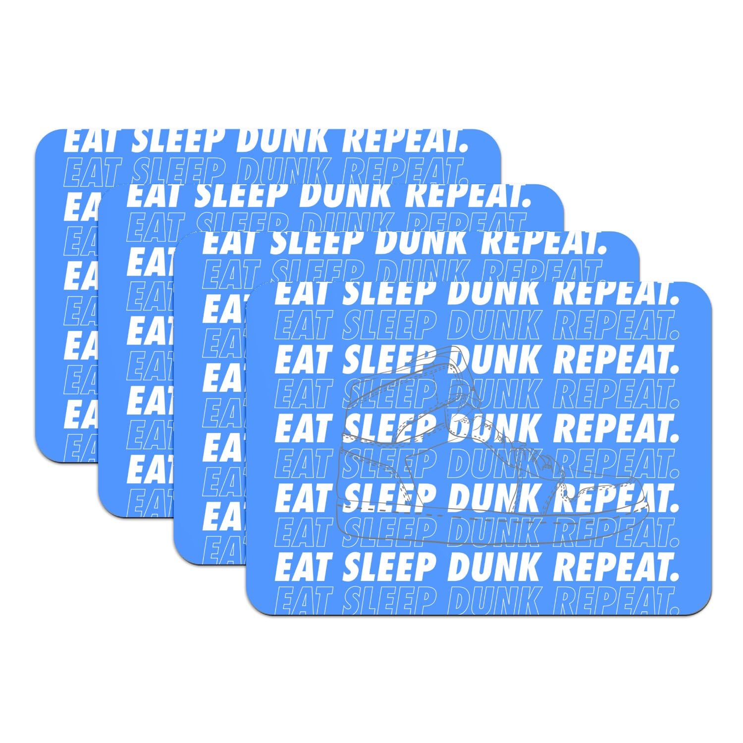 Sets de table caoutchouc Eat Sleep Dunk Repeat lavables et grand format