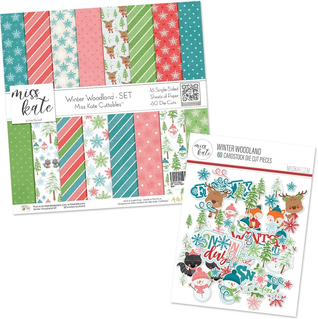 Miss Kate Cuttables Pattern Paper Pack - Winter Ireland