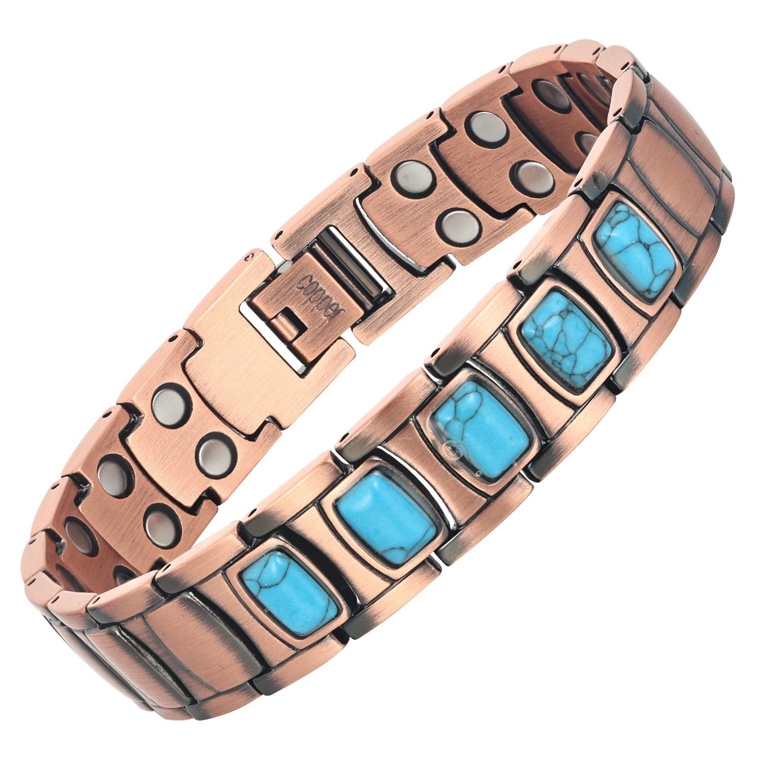 Copper Magnetic Bracelet Elegant 99.99% Solid Copper Bracelets with Double-Row Strong Magnets with 3500 Gauss Magnets, Bracelets Jewelry Gift-image-25