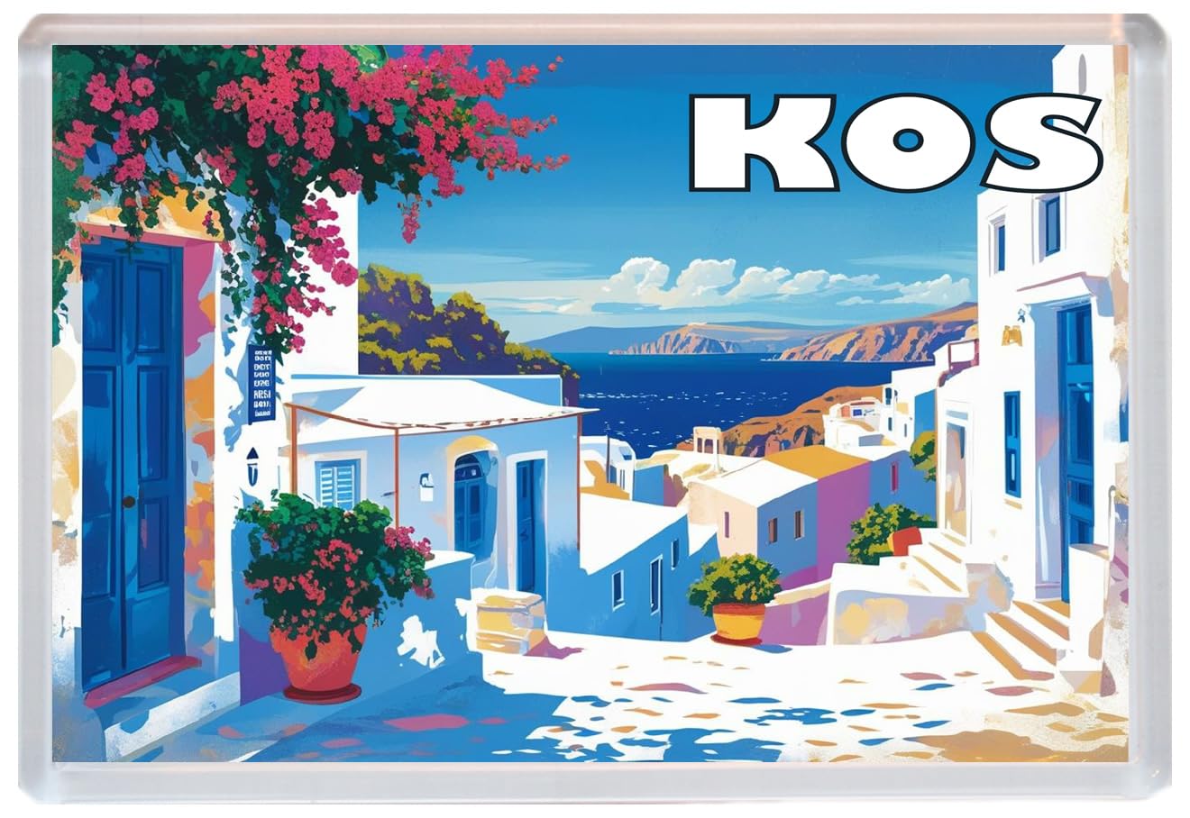 Baked Bean Store Multicolor Kos - Greece - Jumbo Artistic Fridge Magnet 96 X 67Mm