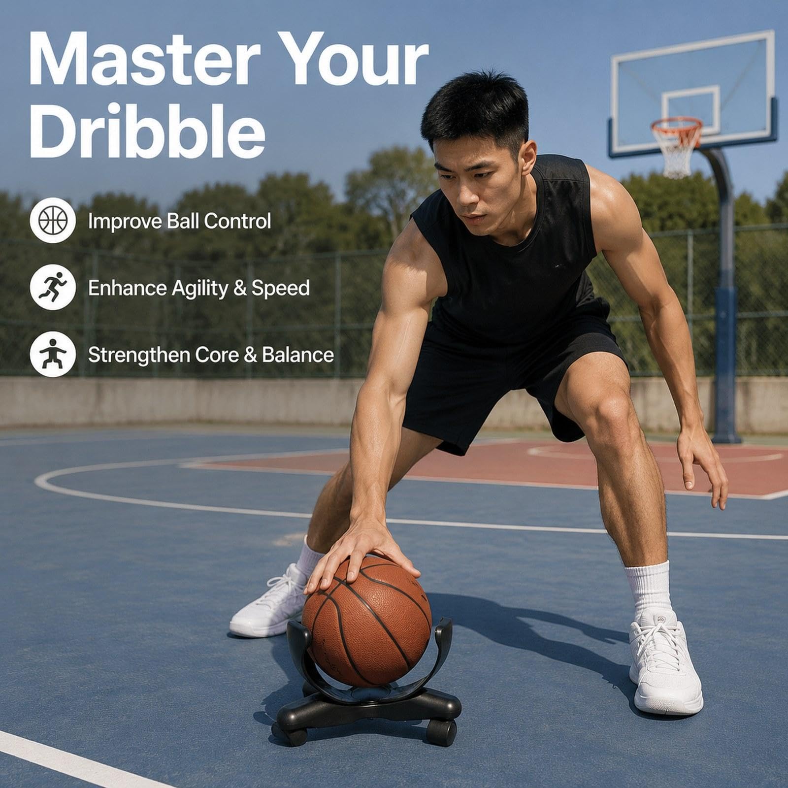Dribbling Sliding Clamp Intensificazione Dribbling Attrezzatura Allenamento Basket Strumento Gestione Palla Potenziamento Agilità Mobilità Mat
