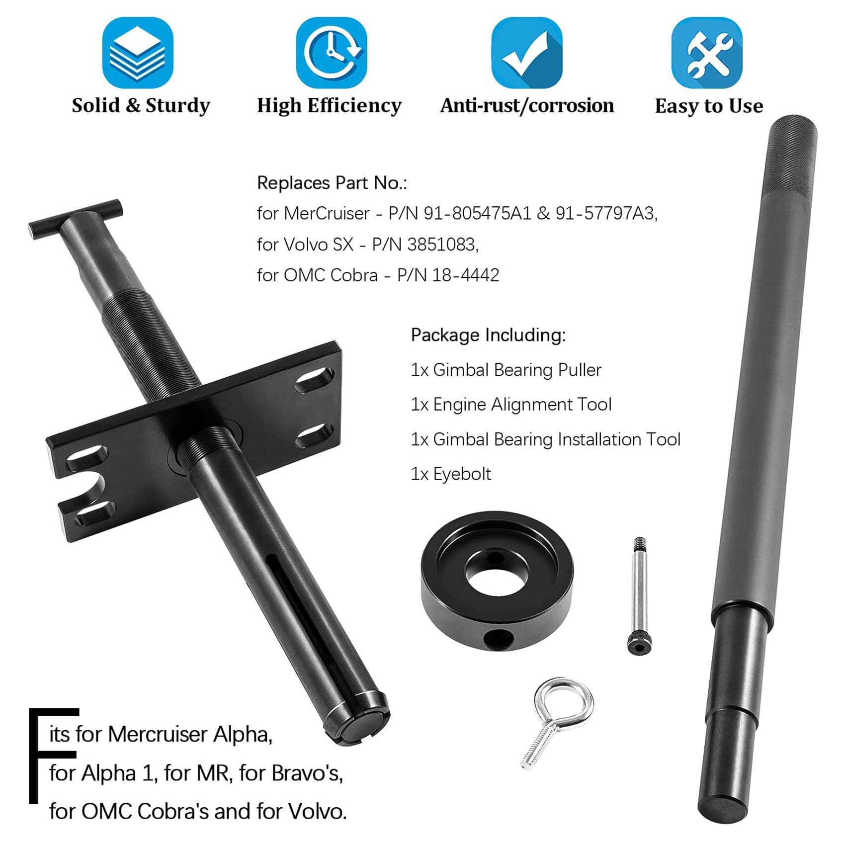 FüR Mercruiser Alpha Alpha 1, MR, OMC Gimbal Bearing Puller/Remover und Bearing Installer