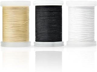 Heavy Duty Upholstery Thread,3 Spools Durable Bonded Nylon Thread, High-Strength & Fade-Resistant, 218 Yds/Spool for Sewing Machines, Leather, Denim, DIY Crafts | Black, White, Cream