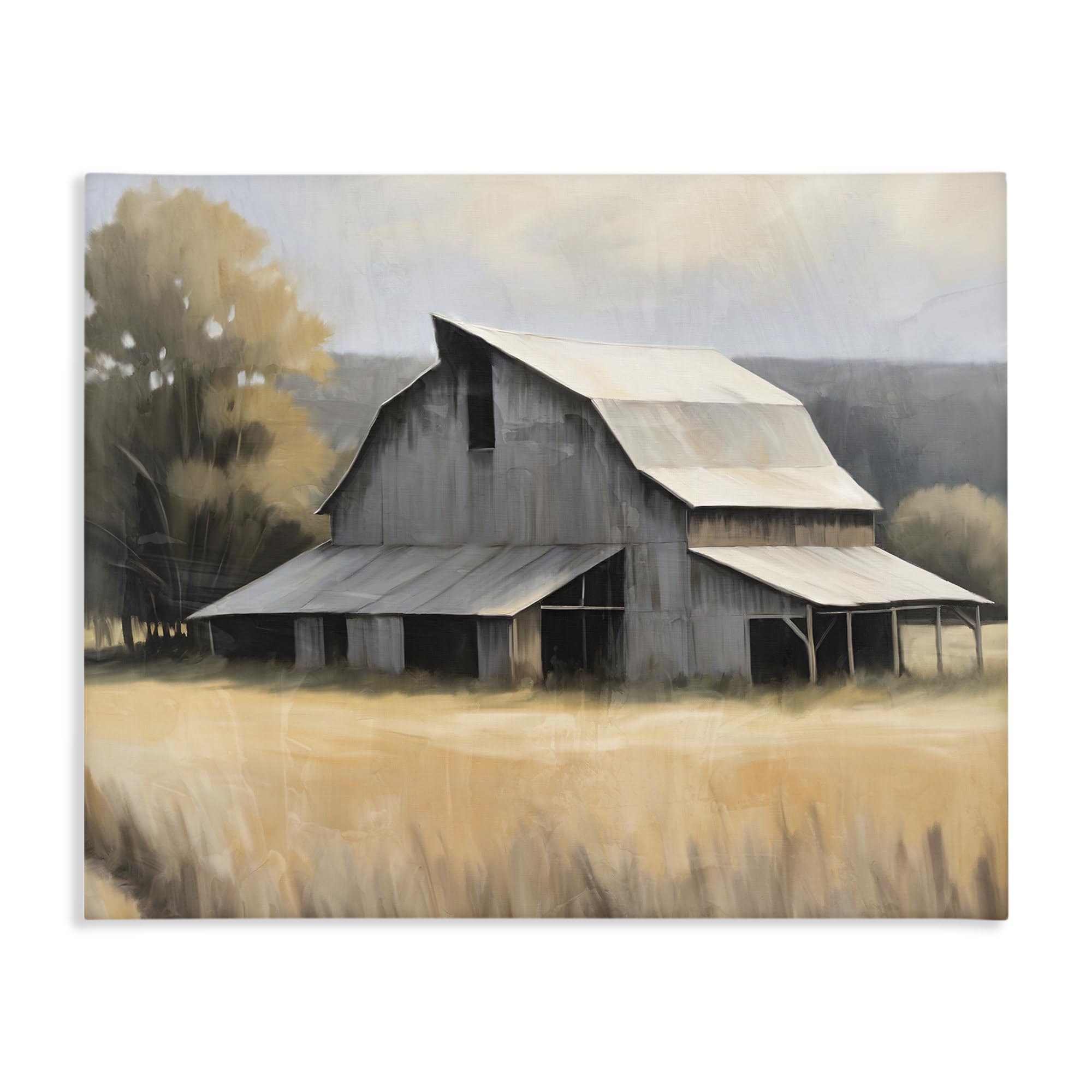 Stupell Industries Rustic Barn Countryside Landscape 'In The Field Farm Structure'| Canvas Art
