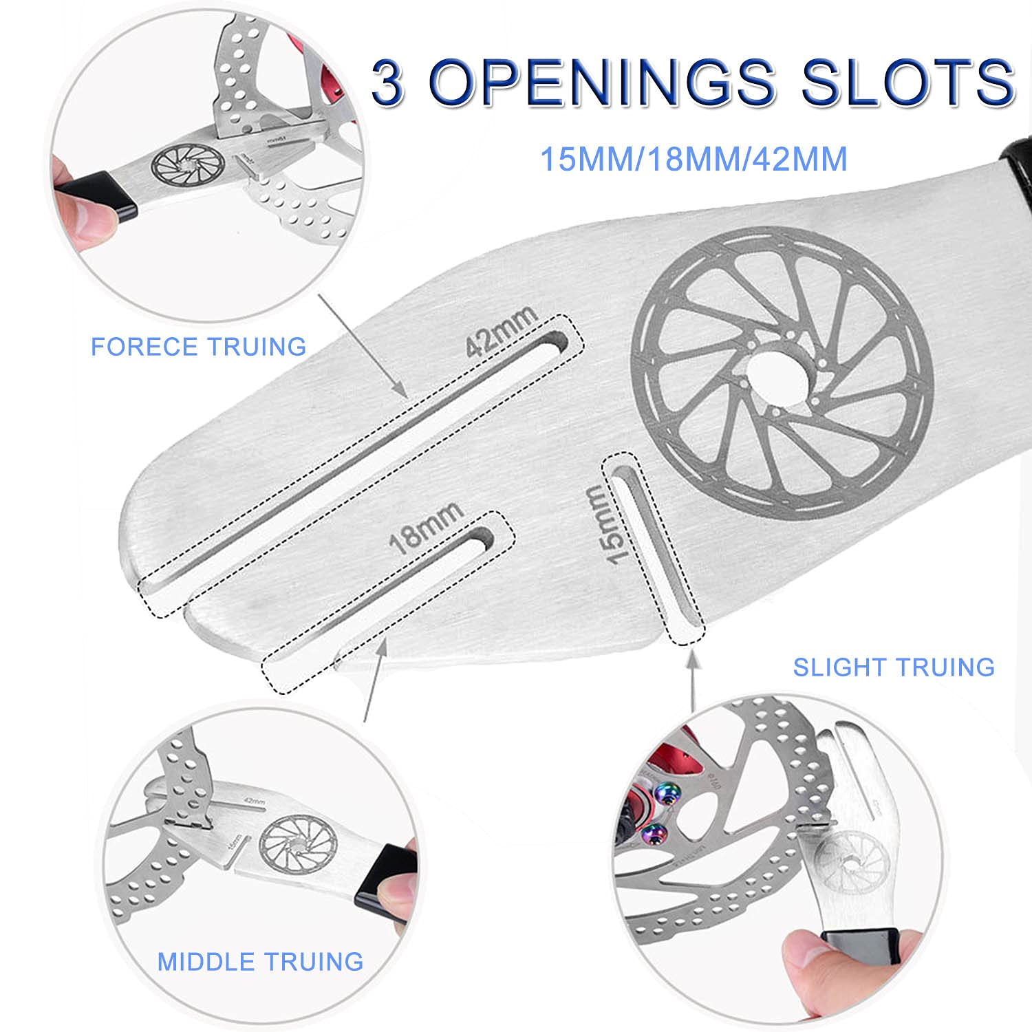MAQUITA Scheibenbremse Rotor Ausrichtungswerkzeug – 2 Stück, Für MTB & Rennrad, 42 Mm & 15 Mm Schlitze