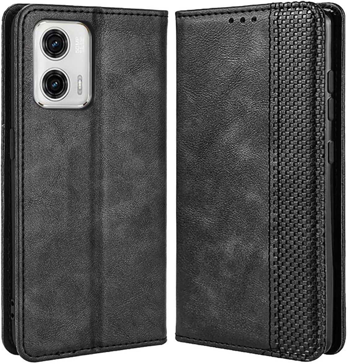 MOJIA Flip Case Compatible With Motorola Moto G34 5G, PU Leather Zipper Wallet Case Flip Phone Cover With TPU Shell, Card Holder Multifunctional Case. Blue