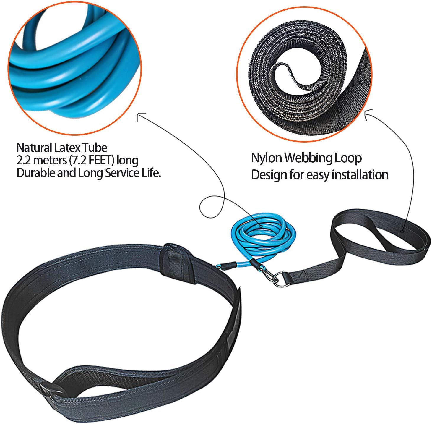 UCEDER Swim Tether Stationary Swimming,Swim Resistance Belt, Swim Bungee Training Belt, Pool Swim Trainer Belt Harness,Great for Swim Training & Exercise (Black) : Sports & Outdoors