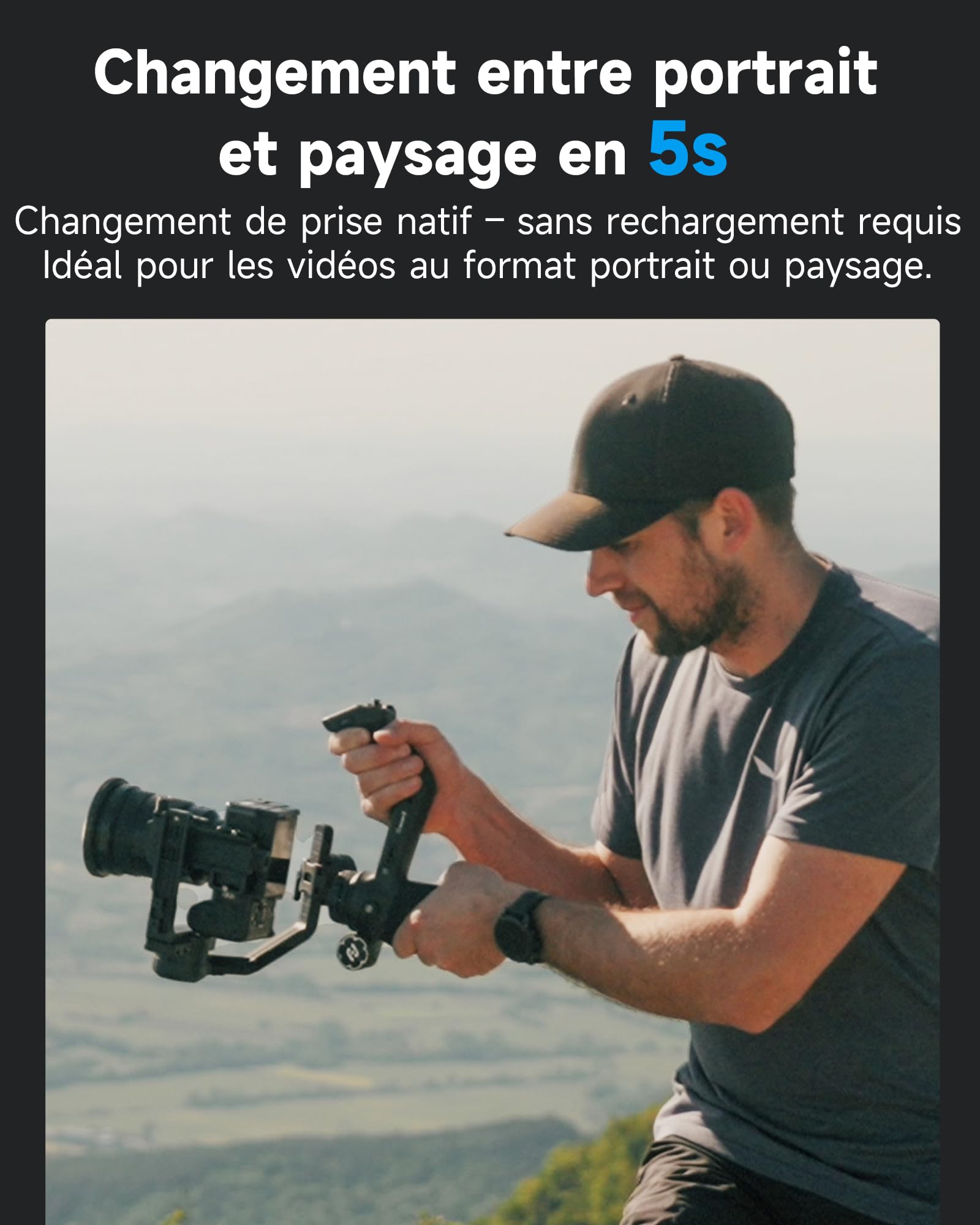 [Officiel] Feiyutech SCORP 3 KIT Stabilisateur de Cardan pour Appareil Photo avec Suivi AI 4.0 Intégré,Charge utile de 3,5kg,Poignée Amovible avec Contrôle sans Fil,5 Accessoires Supplémentaires