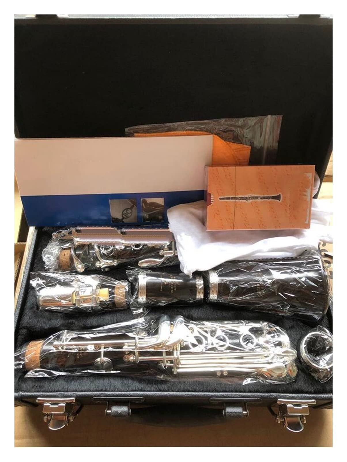 BB Clarinete 18 Tasten Nickelschlüssel Silber Überzogene Klarinette Anfänger Klarinette (Color : Wood)