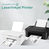 Vista 10 de MFLABEL 2x4 Shipping Labels - 25 Sheets (250 Labels) for Laser & Inkjet Printers, 10-UP FBA Address Stickers, Matte White Self-Adhesive Mailing