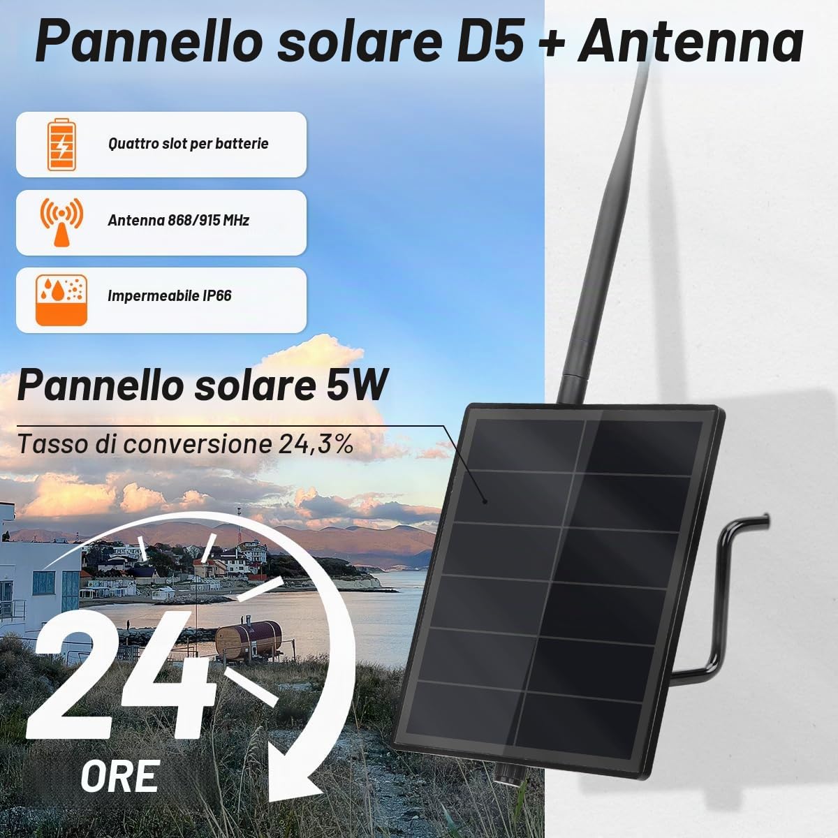 Kit pannello solare D5-1A 5W con controller batteria per Heltec V3 ESP32 LoRa modulo per fai da te Meshtastic Meshcore LoRa Node Kit da 868MHz