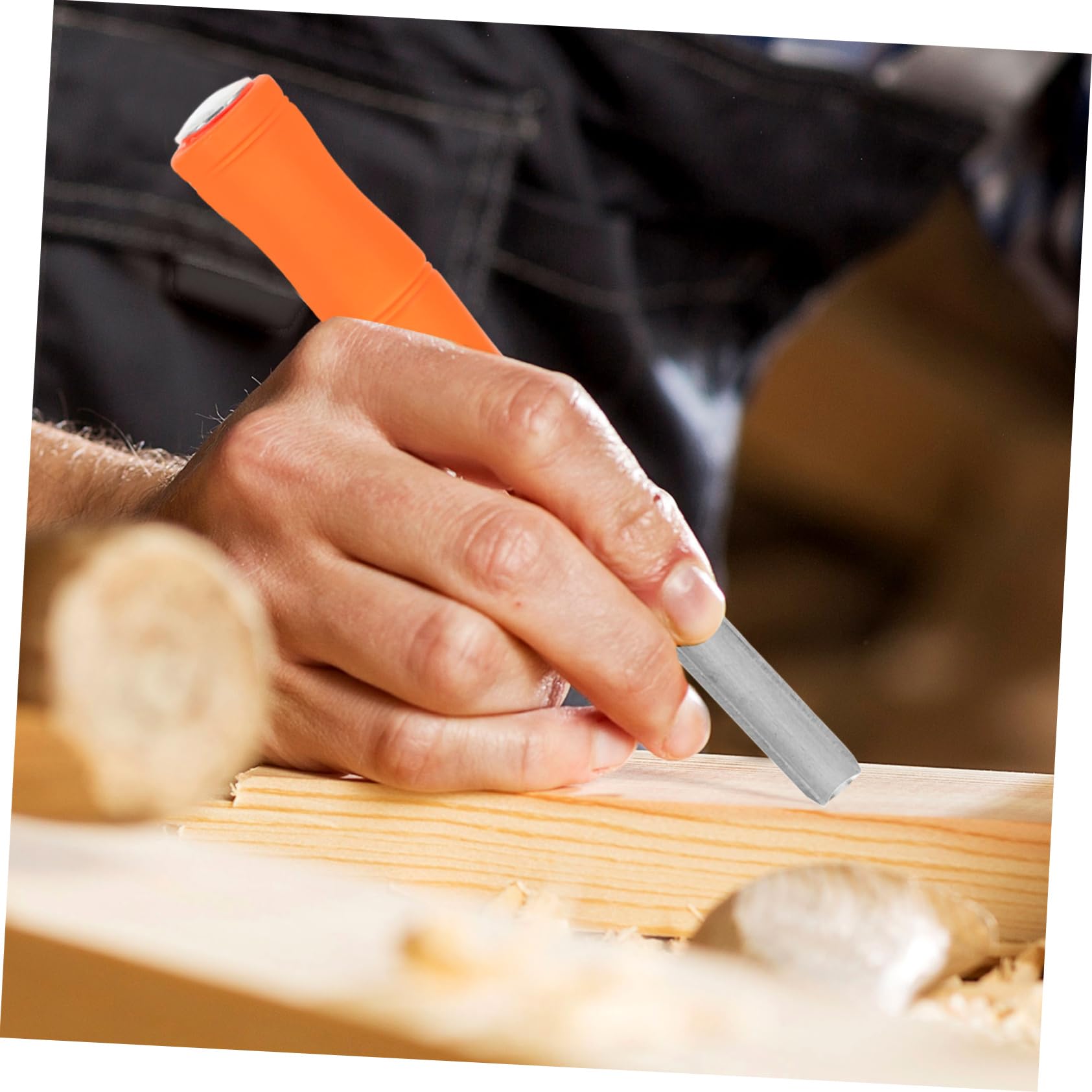 Veemoon 4pezzi Scalpelli Per Intaglio Legno Scalpelli Acciaio Spatole Piatte Sgorbia Sgorbia Impugnatura Legno Ergonomica