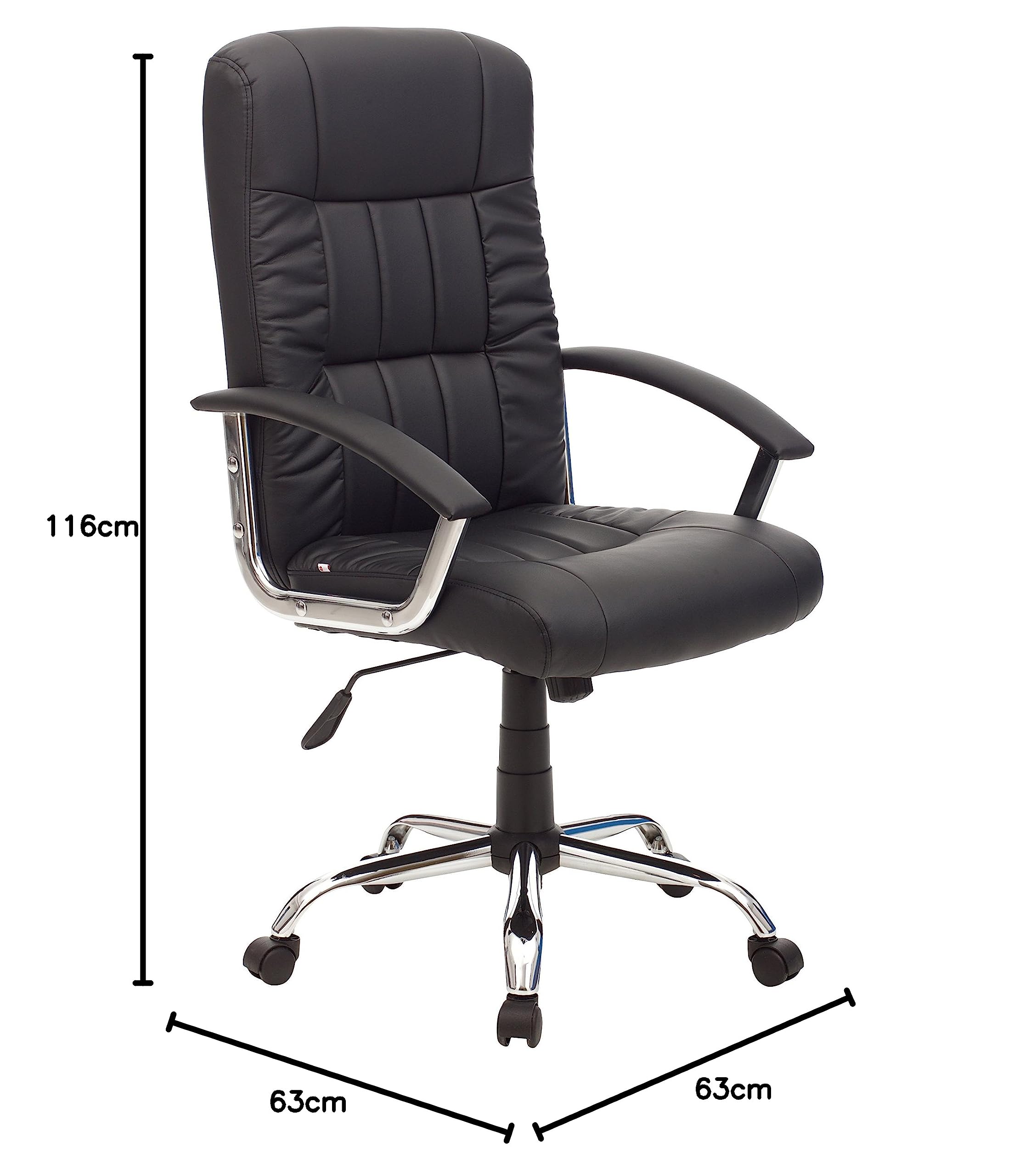 My_office Leader Poltrona, Poliuretano, Nero, 63x63x116 cm, nera, ruote