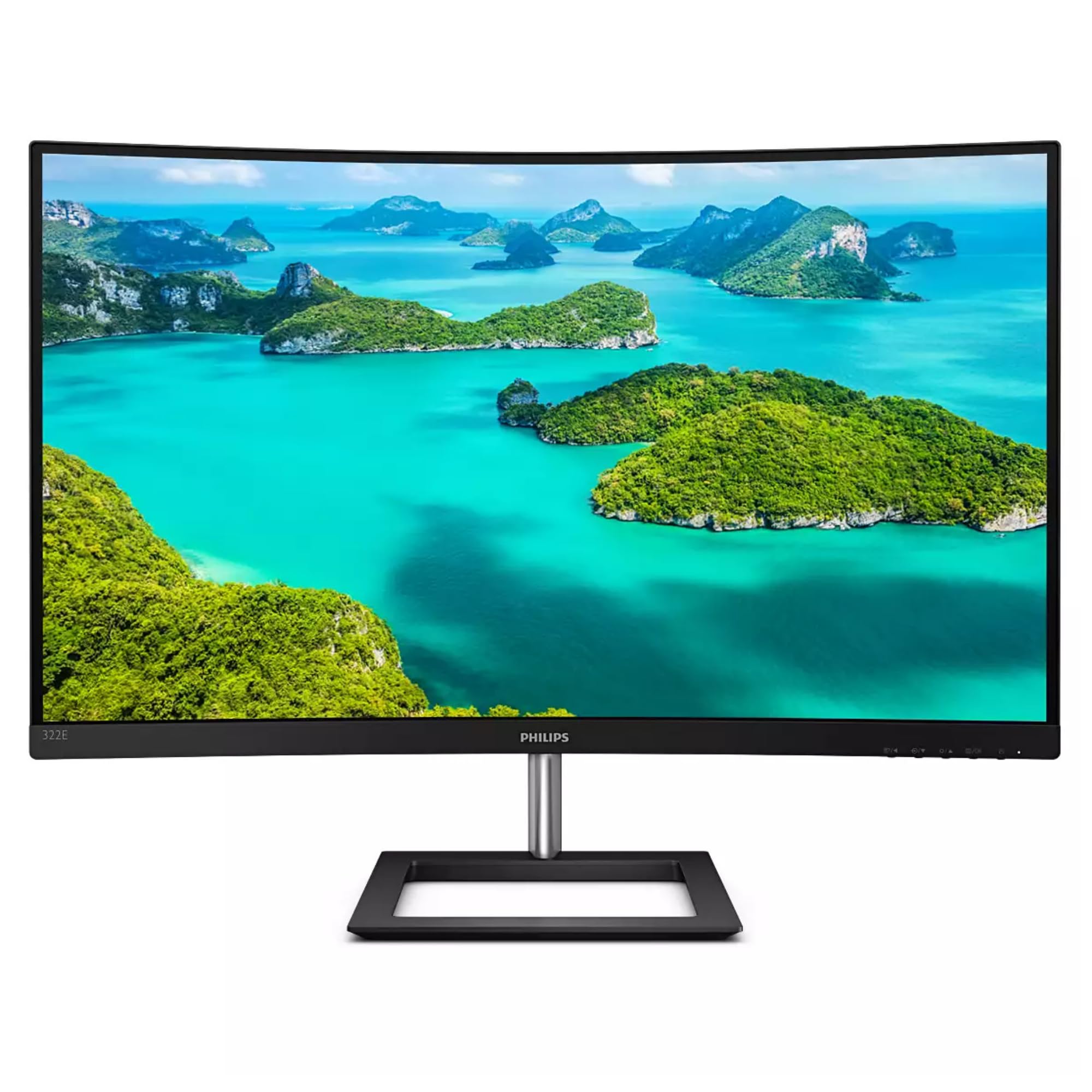 PHILIPS E Line 322E1C/00 écran Plat de PC 80 cm (31.5") Quad HD LCD Incurvé Noir - Écrans Plats de PC (80 cm (31.5"), 1920 x 1080 Pixels, Quad HD, LCD, 4 ms, Noir)