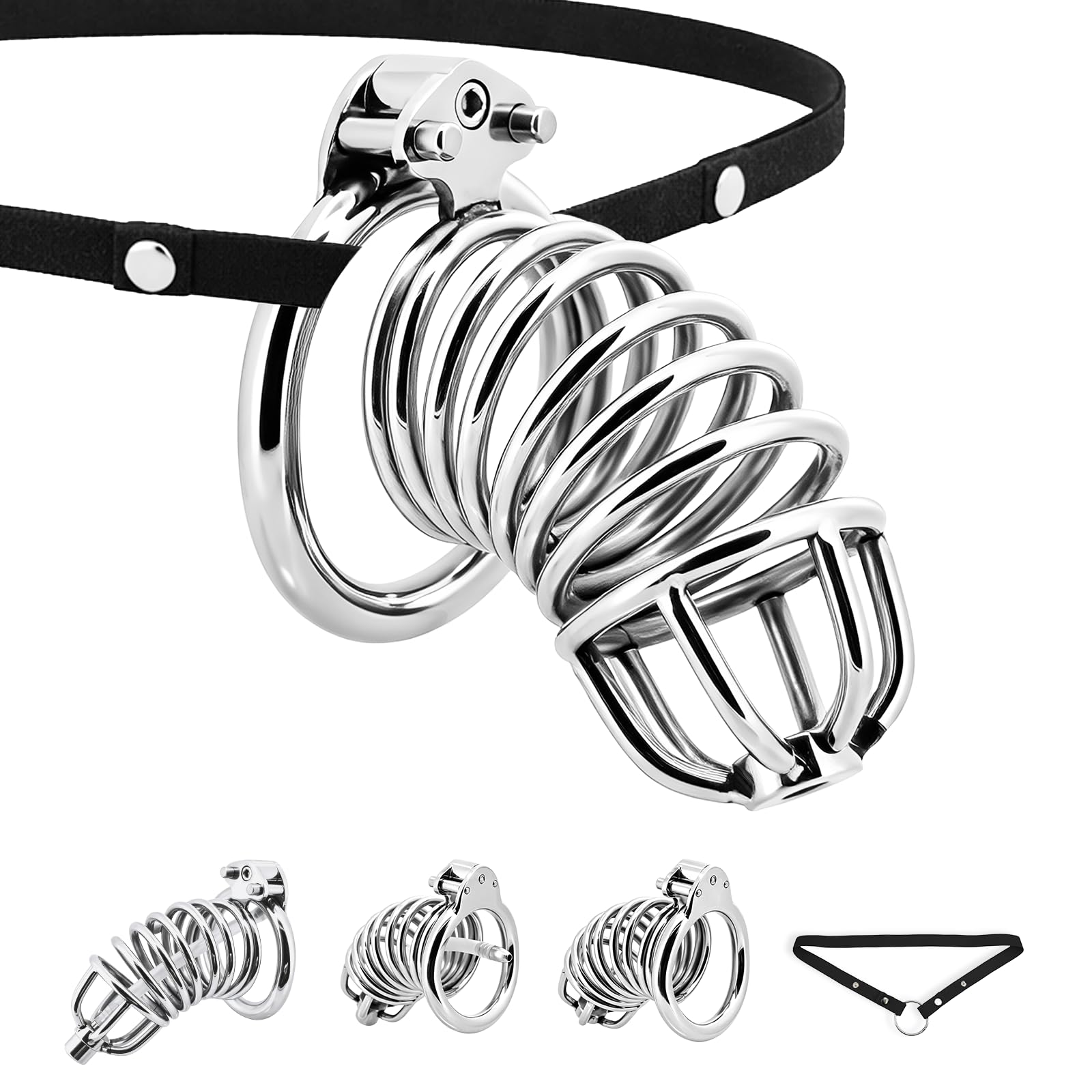 Metal Chastity Cage, 2IN1 Male Chastity Device Adult Toy for Men, 1.57in 40mm