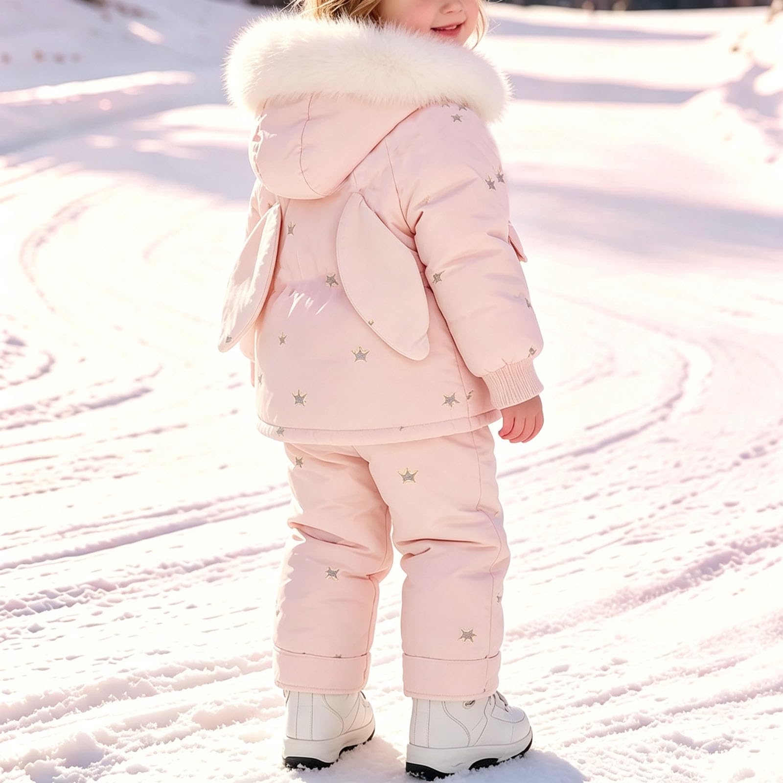 Mädchen Schneeanzug Gefüttert Zweiteiler Schneeanzüge Outdoor Winteranzug