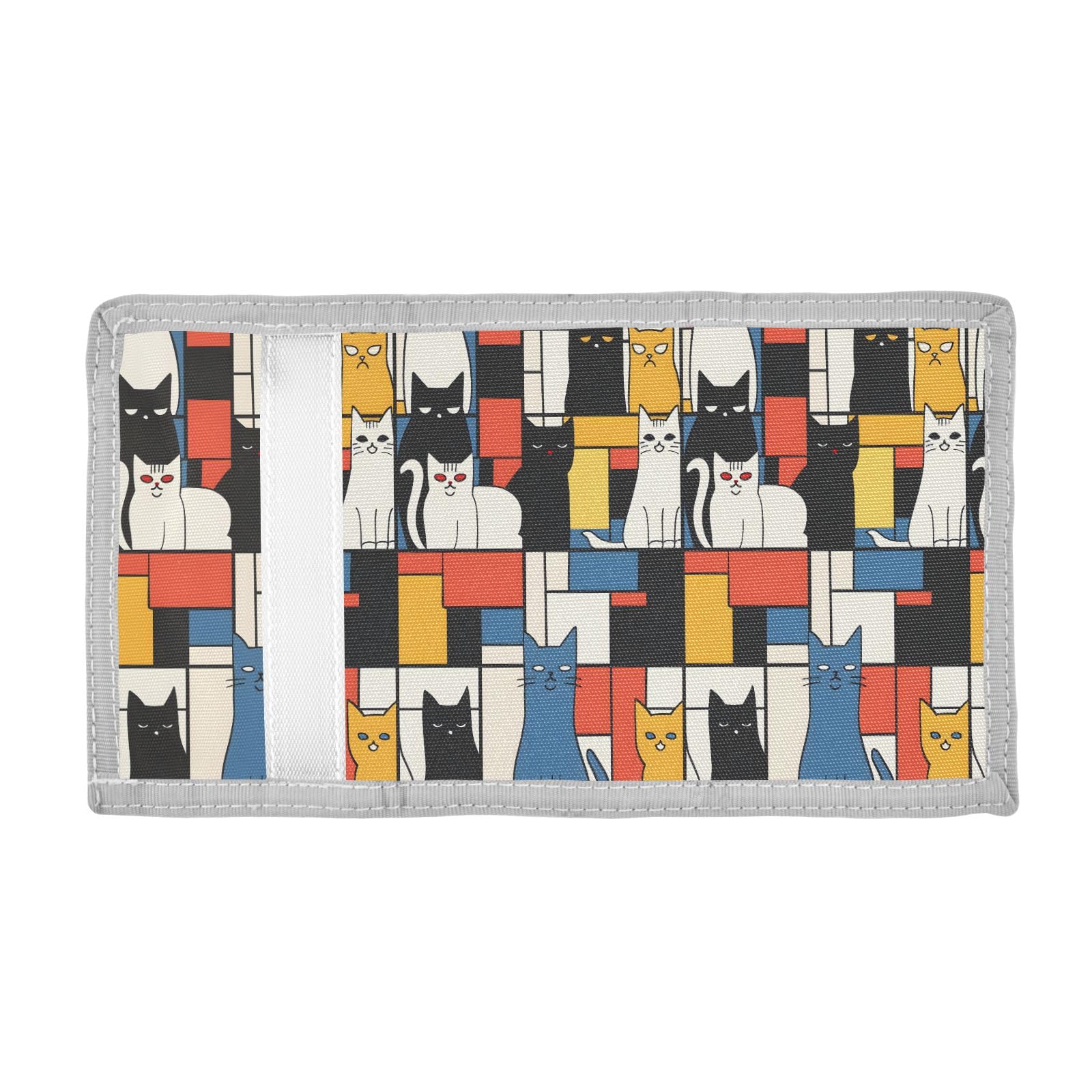 ALAZA Kids Wallets for Boys Girls Toddler Trifold Wallet Children Small Cat Geometric Abstract with Zipper Coin Pocket