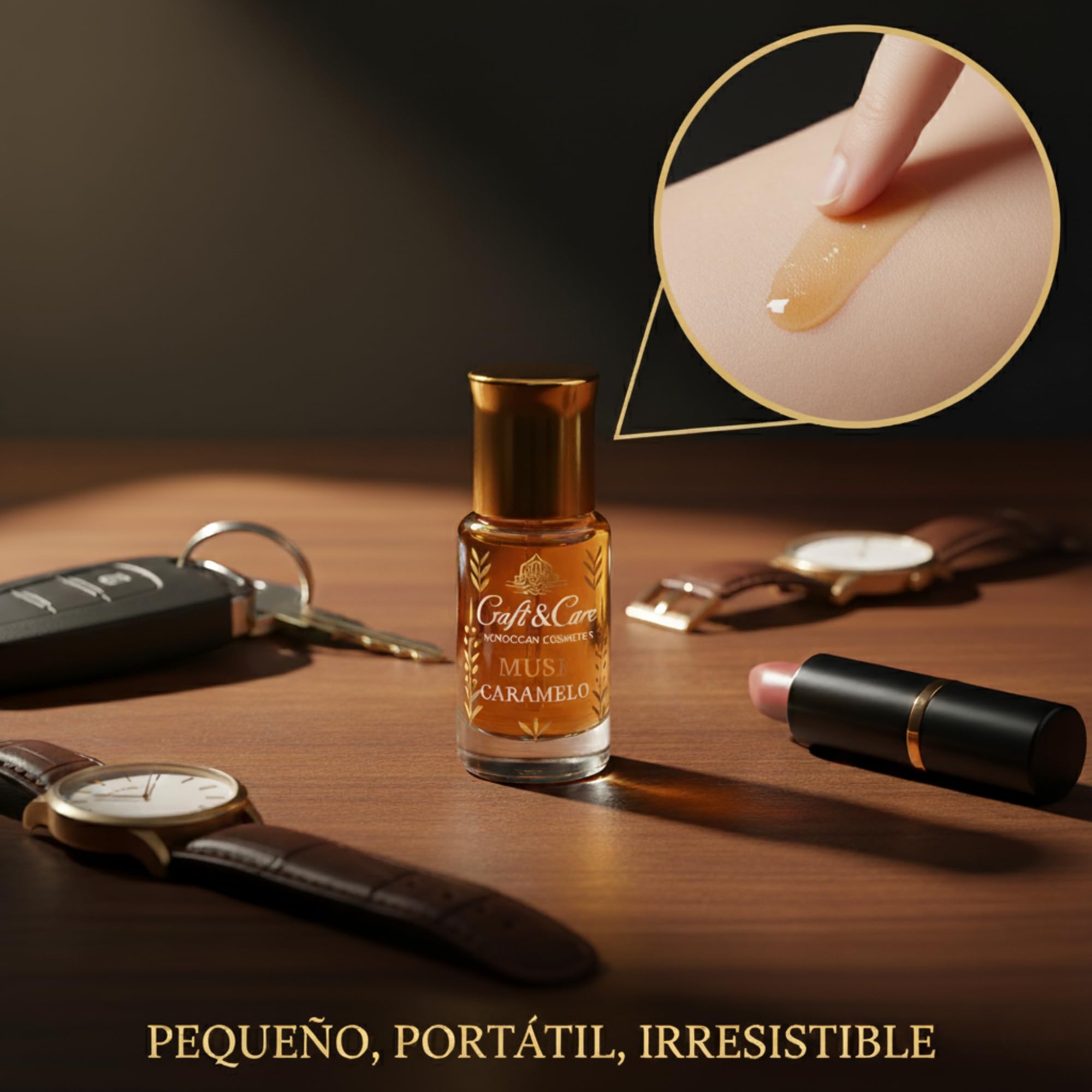 Craft & Care – Musk Caramelo Perfume Árabe Hombre & Mujer | Aceite Perfumado SIN ALCOHOL | Fragancia Dulce y Cremosa con Almizcle Suave, Atractiva, Cálida y Envolvente (3, Caramelo)