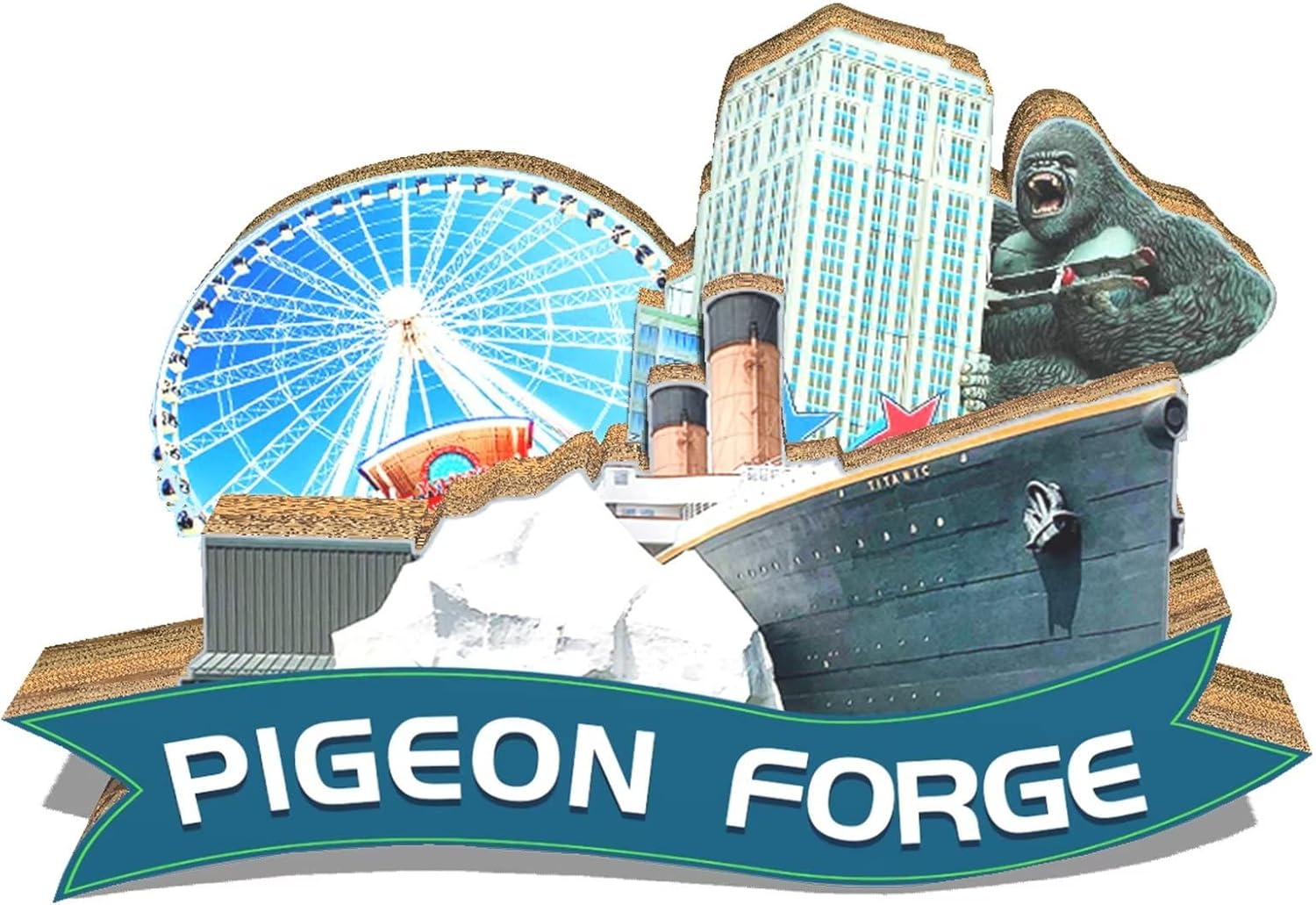 USA Pigeon Fridge Wooden 3D Landmarks