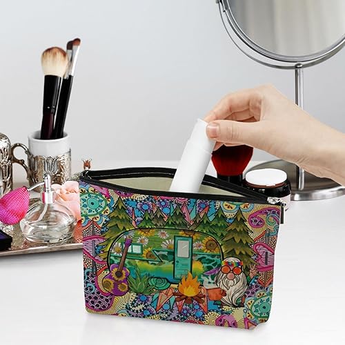 Miniatura 7 de Bolsa de maquillaje de regalo hippie divertida, decoración hippie, bolsa de aseo retro para mujeres, mejores amigas, abuela, mamá, hermana,