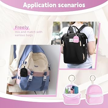 Likesing Asthma Inhaler Case, Small Inhaler Holder Keychain, Bag Only-Beige