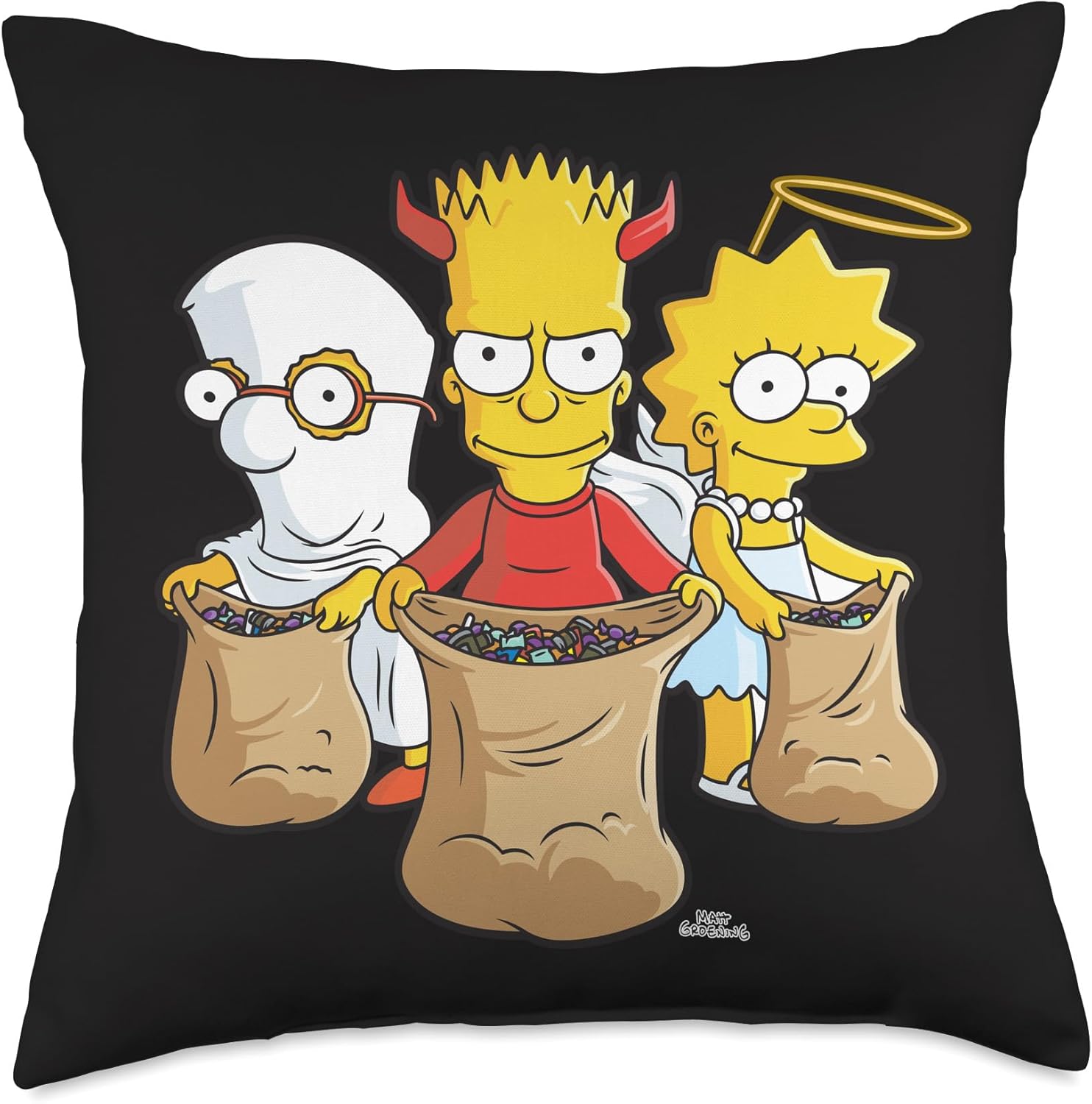 The Simpsons Trick or Treat Treehouse of Horror Halloween Throw Pillow