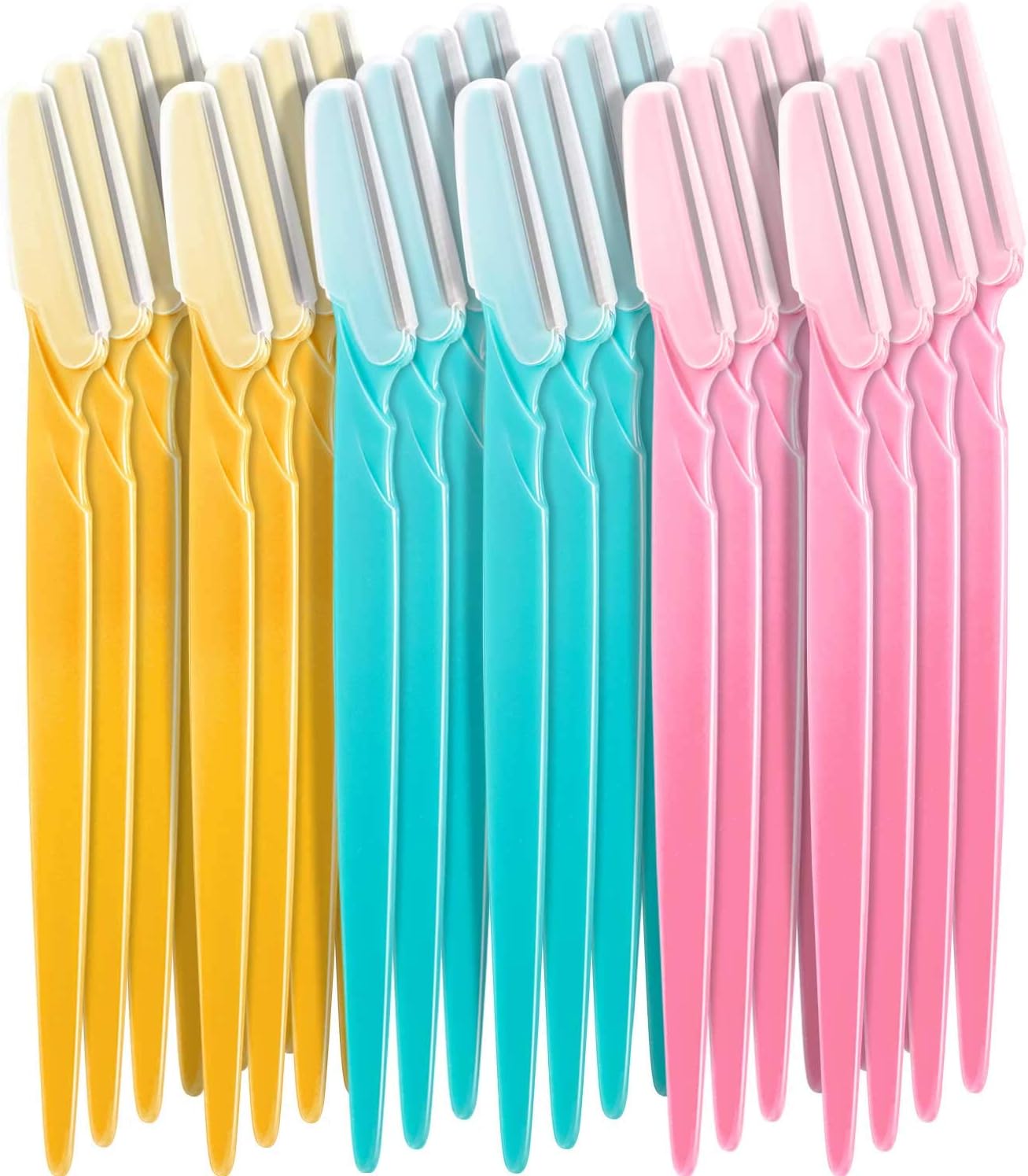 – 24 Pieces Eyebrow Razor Facial Razor Shaper Trimmer with Precision Cover (Multicolor B)