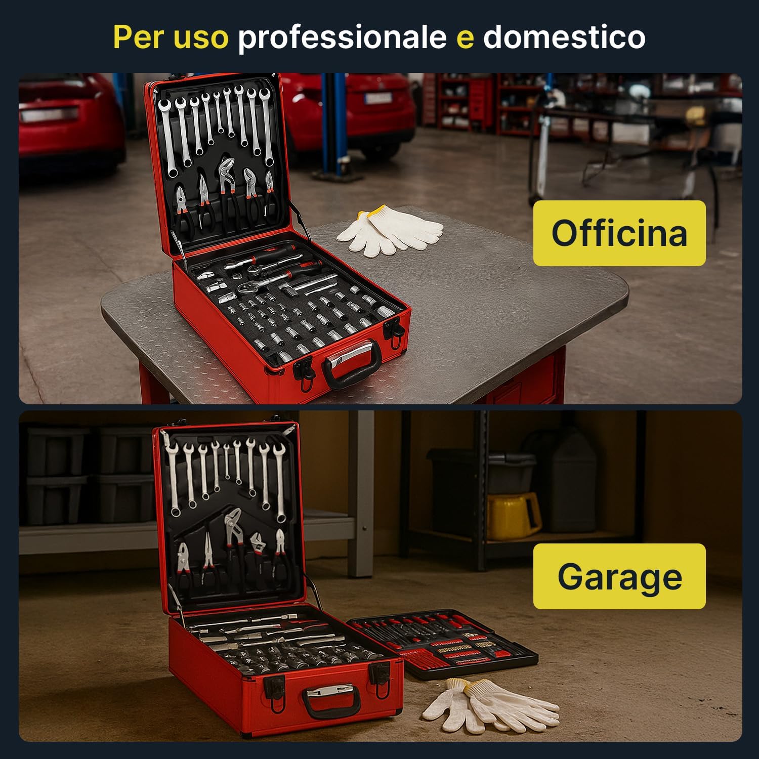 Wintem - Trolley Porta Attrezzi CraftyCart 699 Pezzi con Vassoi Organizzativi e Manico Telescopico, Cassetta Compatta per Uso Professionale e Domestico, Utensili in Acciaio Resistenti (Rosso)