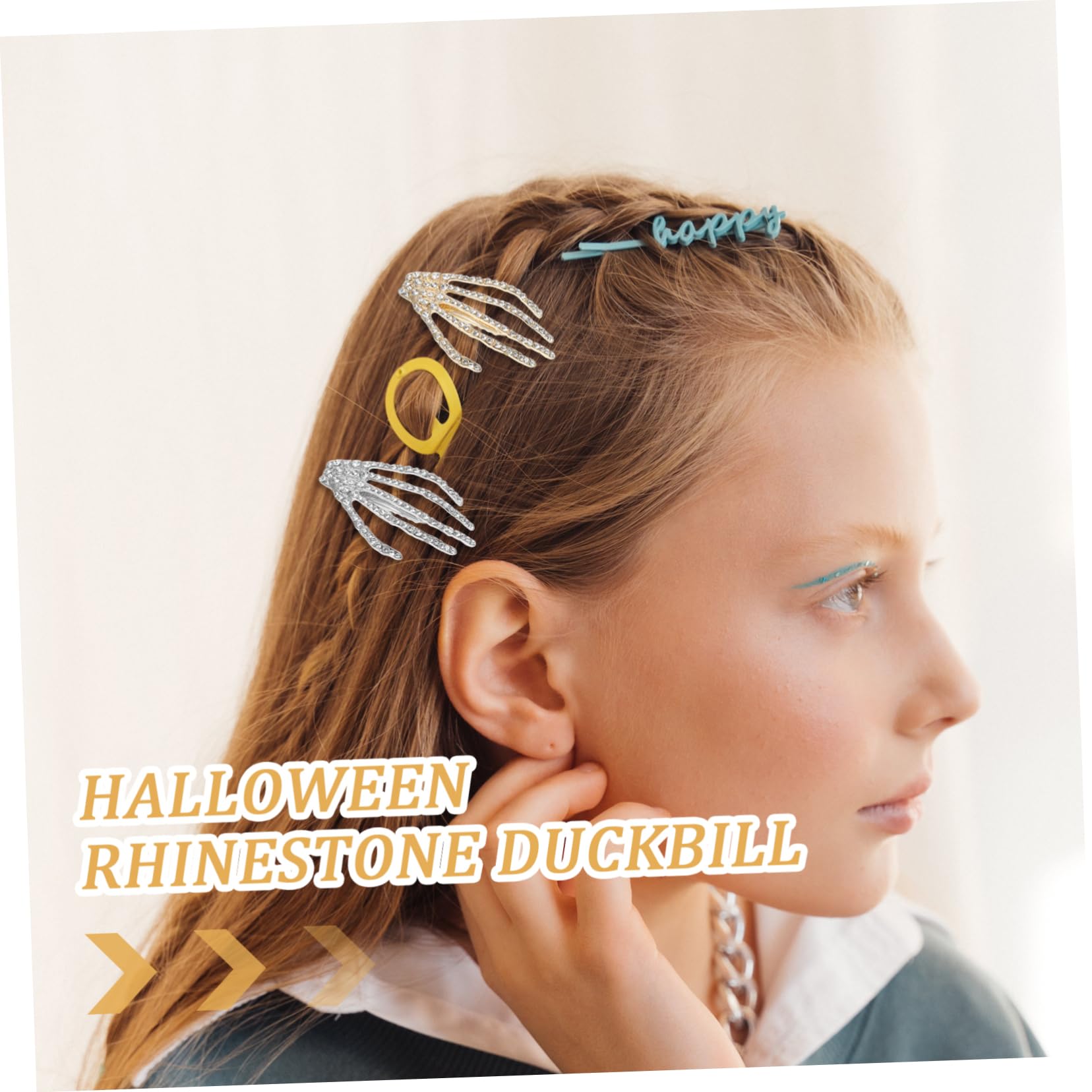 Baluue 40stücke Halloween Haarschmuck Mit -hand Haarnadeln Silberne Und Goldene Duckbill-haarspangen Für Partys Und Festliche Anlässe Mit Funkelnden Strasssteinen