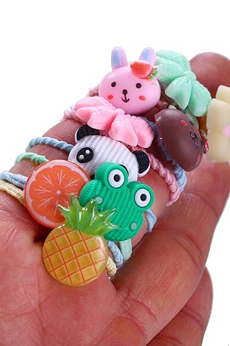 Miniatura 3 de 100 piezas 50 pares de colores mixtos bandas elásticas para el cabello para niñas bandas de goma suave soportes para coletas accesorios para el