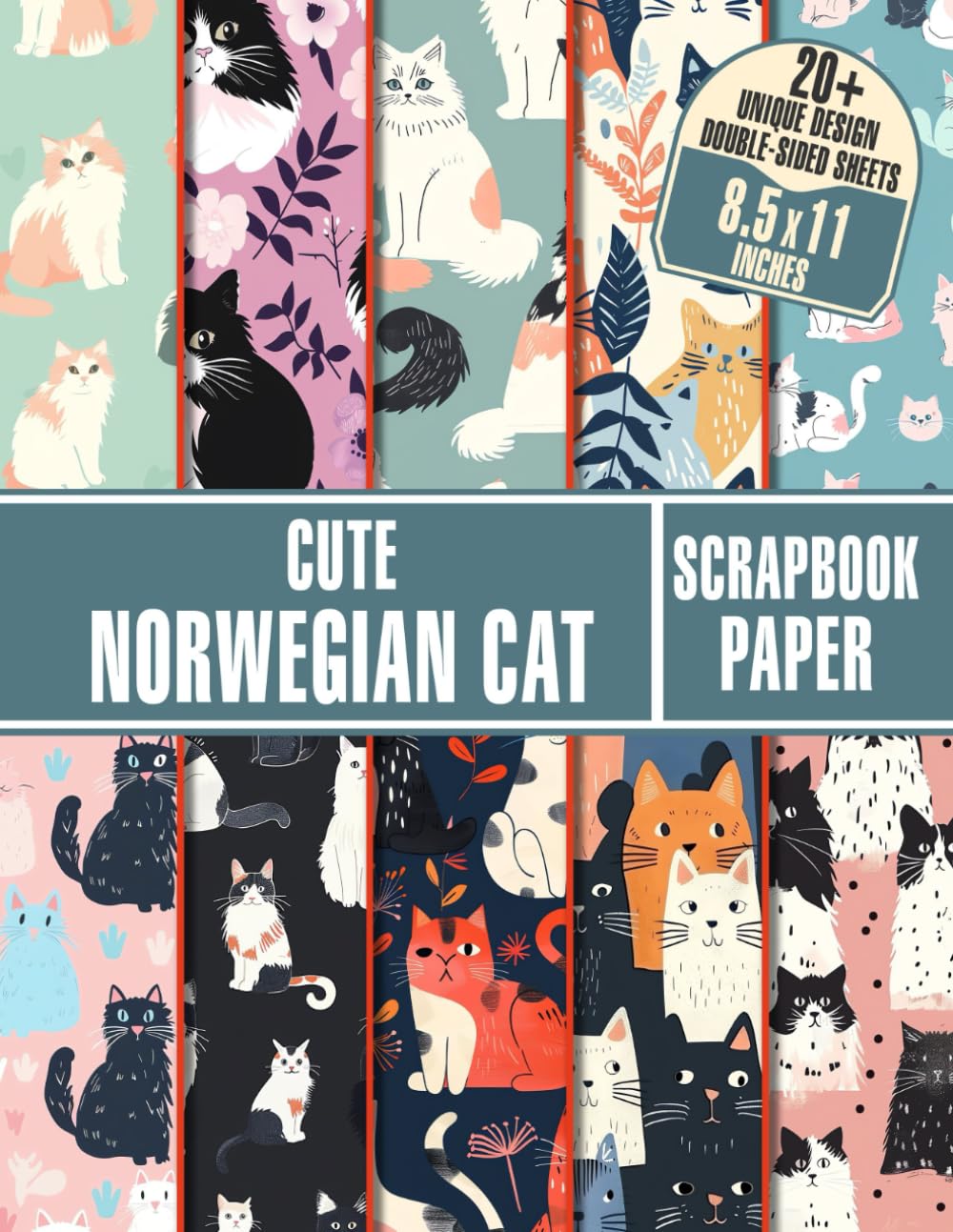 Cute Norwegian Cat Scrapbook Paper: 20+ Creatively Designed Papers for Crafting, Decoupage, Collage Art, and More