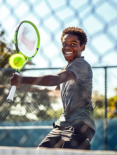 Miniatura 12 de Juego de raqueta de tenis ligera para 2 jugadores, raquetas recreativas de 27 pulgadas para adultos, para hombres, mujeres y jóvenes, paquete