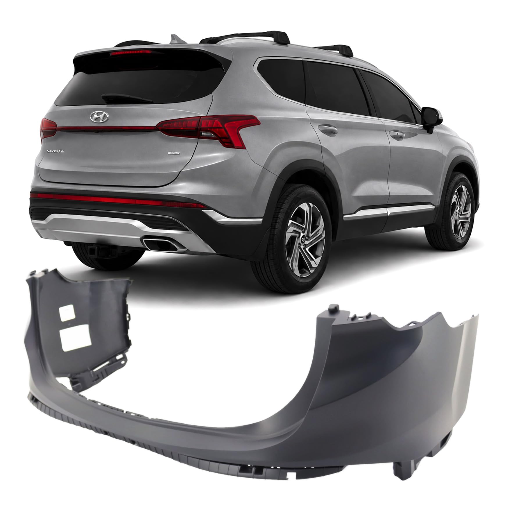FitParts Compatible with Hyundai Santa Fe 2021–2023 Rear Bumper Cover