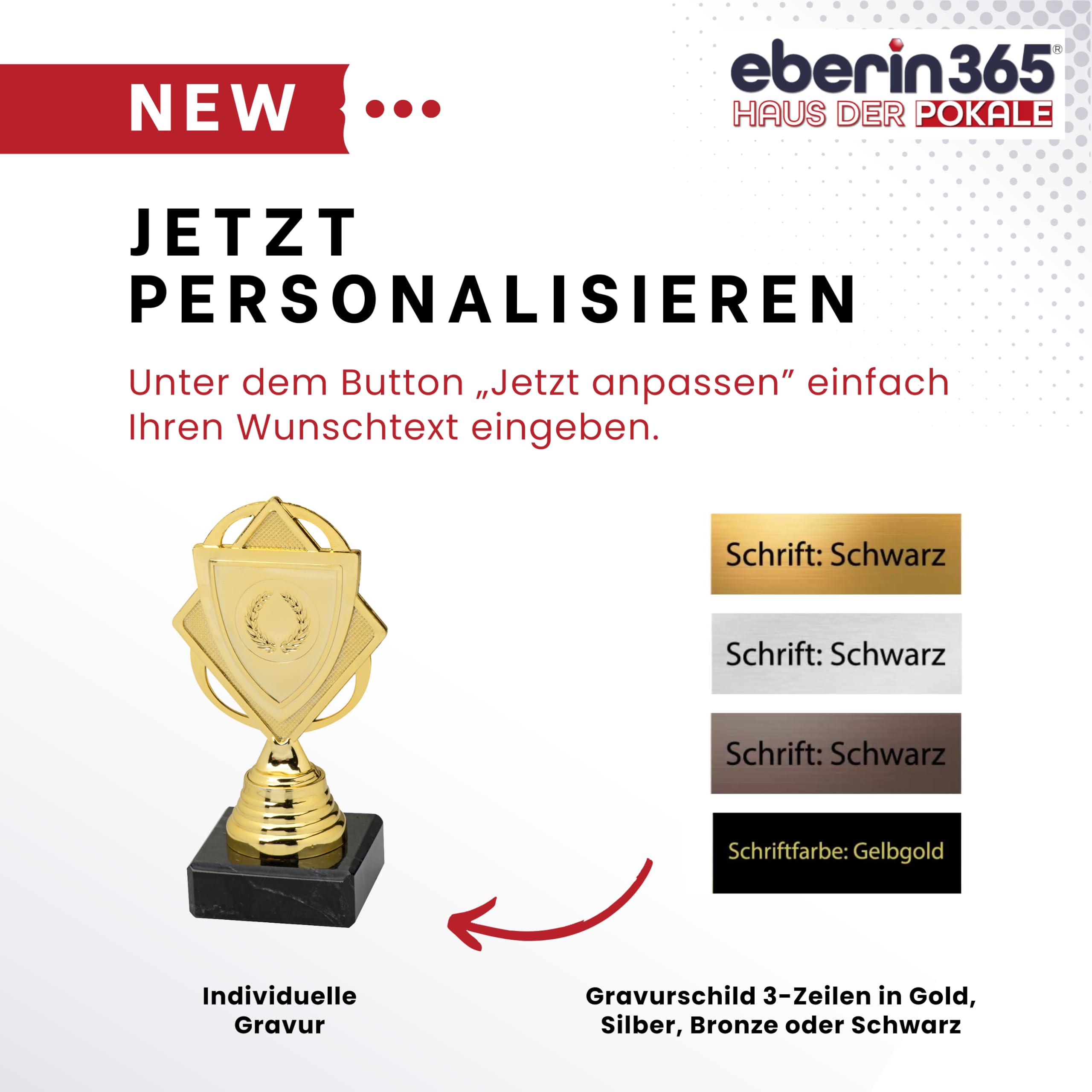 Dart Pokal 13,5 cm mit Marmor-Sockel | Pokalserie in Gold Silber Bronze für Darts-Turnier & Wettbewerb | mit Gravur Trophäe für 1. 2. 3. Platz (3-er Set)