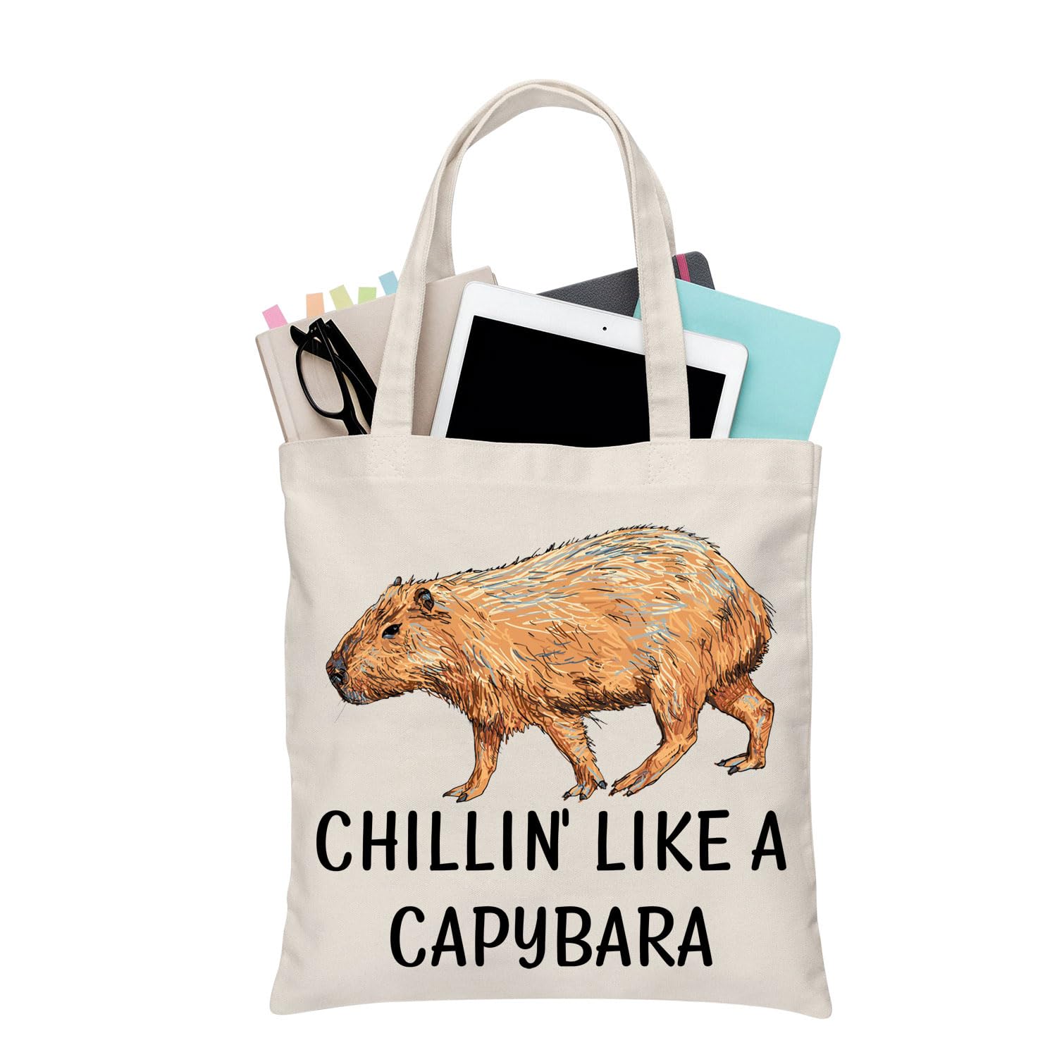BDPWSS Capybara Tote Bag Capybara Lover Gift Chillin’ Like Capybara Wildlife Animal Lover Shoulder Bag