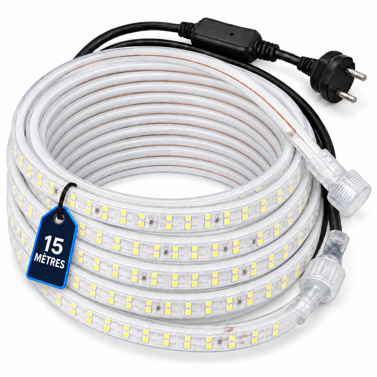 TYZON Ruban LED 15 m, 6000 K, 1000 lm/m, IP65, 230 V
