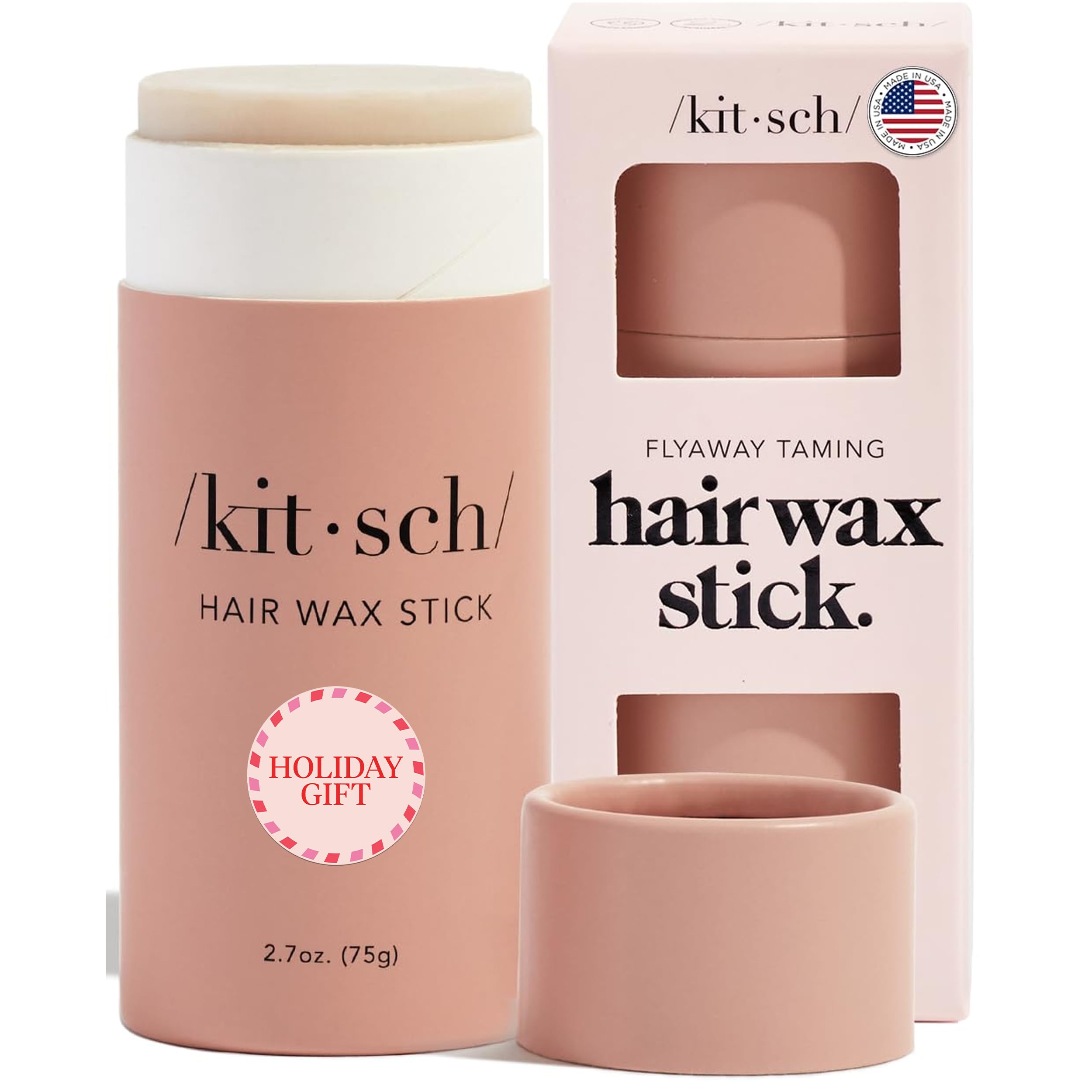 Kitsch Hair Wax Stick for Women & Men - No Residue Hair Finishing Stick for Flyaways, All Day Hold Styling Product for Smoothing Hair Strands, Hair Slick Back Stick, Anti-Frizz and Fly Away Hair Tamer