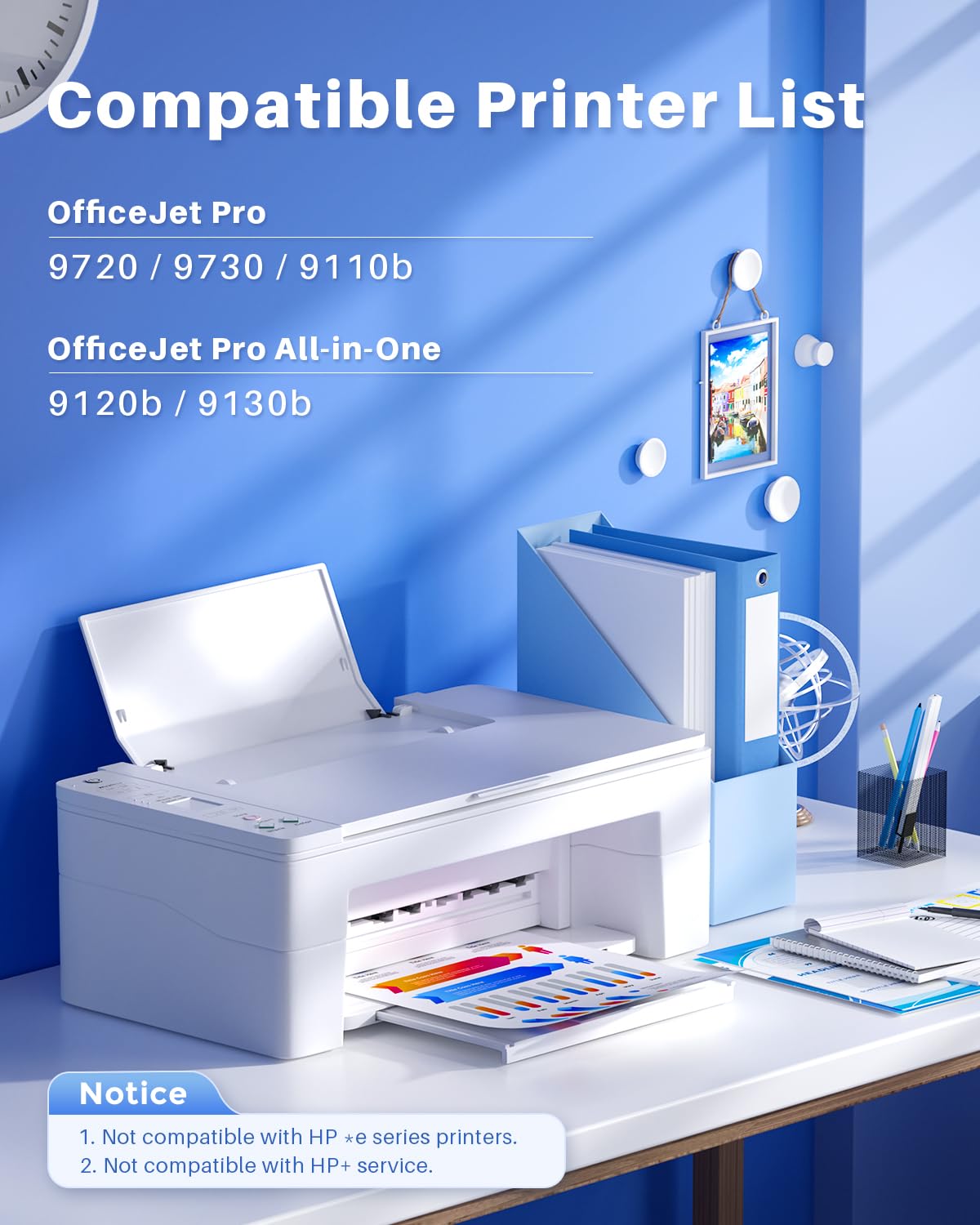 INK4U Cartucce 937e Multipack (con Chip, 5 Pack) Compatibile per HP 937 937XL Compatibili con Officejet Pro 9110b, 9120b, 9130b, 9720, 9730 (937e Nero x 2, 937e Ciano, 937e Magenta, 937e Giallo)