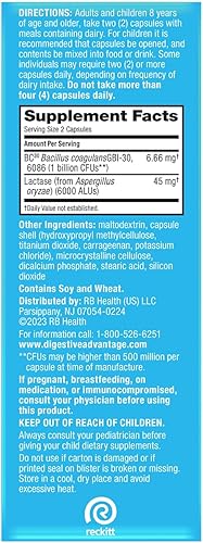 Miniatura 6 de Digestive Advantage Defensa de la lactosa con enzimas lactasa y probióticos para la salud digestiva, apoyo para descomponer la lactosa, malestar