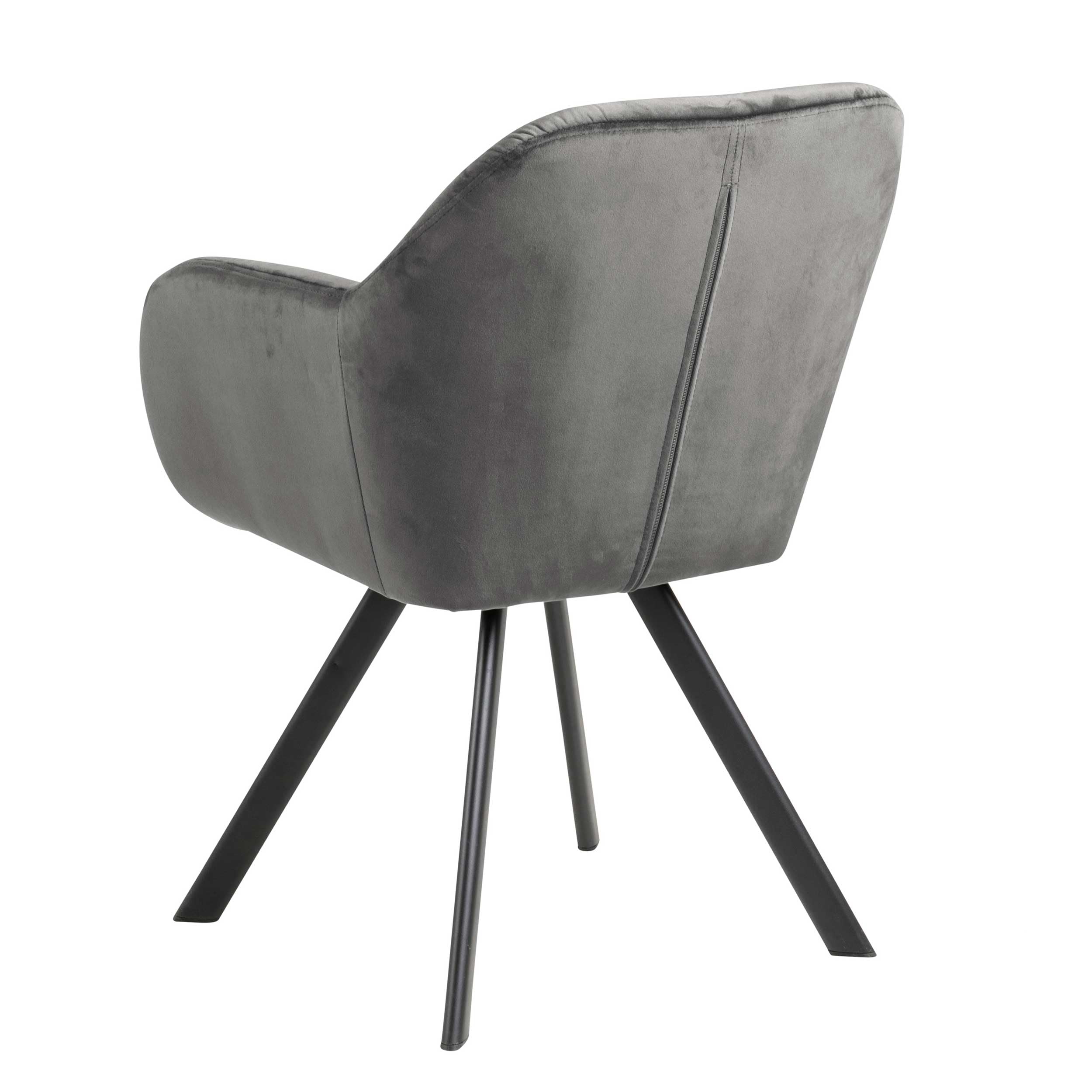 AC Design Furniture Kerstin Stuhl, Samt, B: 57,5 x H: 81,5 x T: 61,5 cm, 1 Stück, 82122, Grau Küche, Haushalt & Wohnen