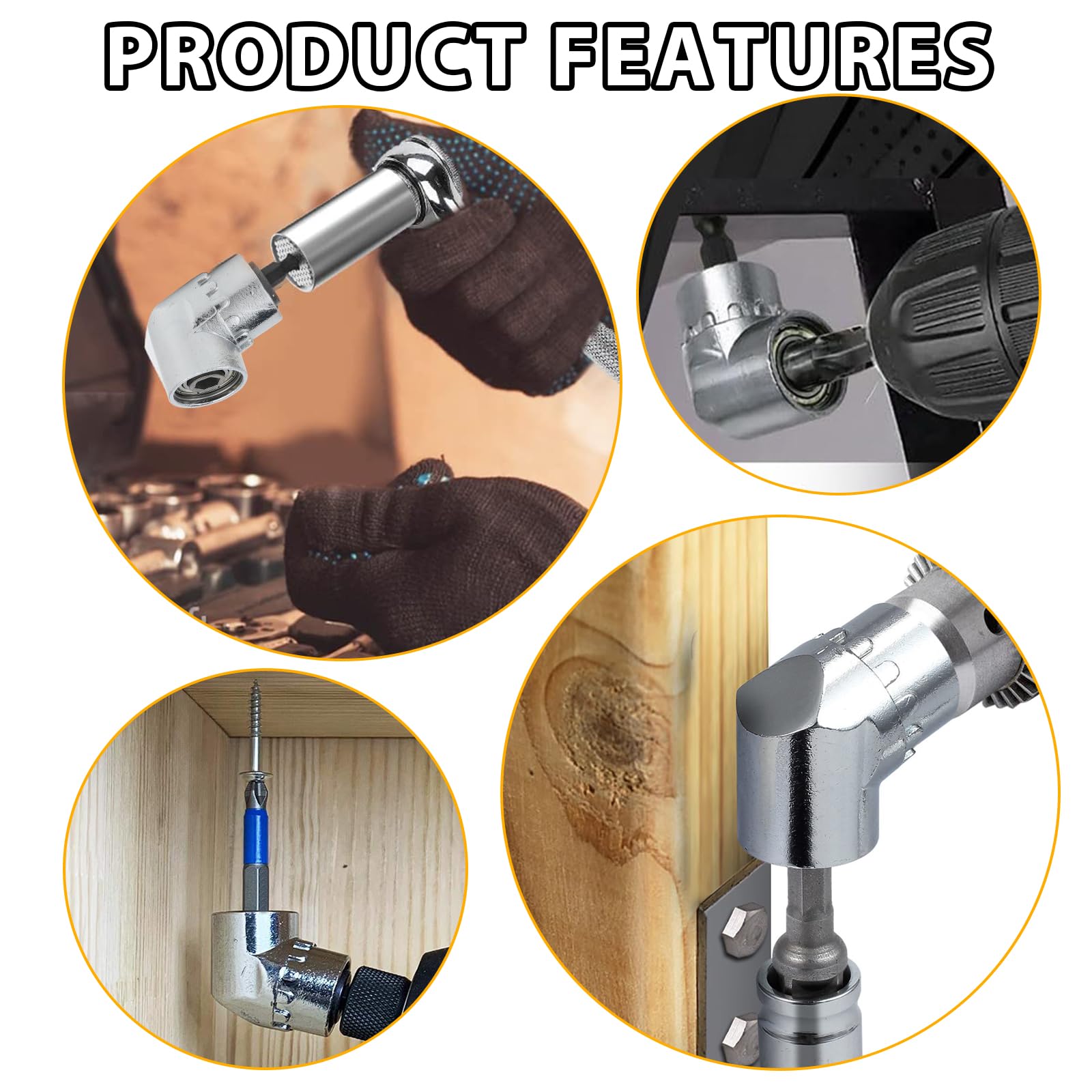 Adattatore per Trapano ad Angolo Retto 105° Avvitatore Angolare, Trapano Angolare 1/4" con Punta Magnetica perfetto per spazi ristretti e lavori di precisione design compatto per garage e officina