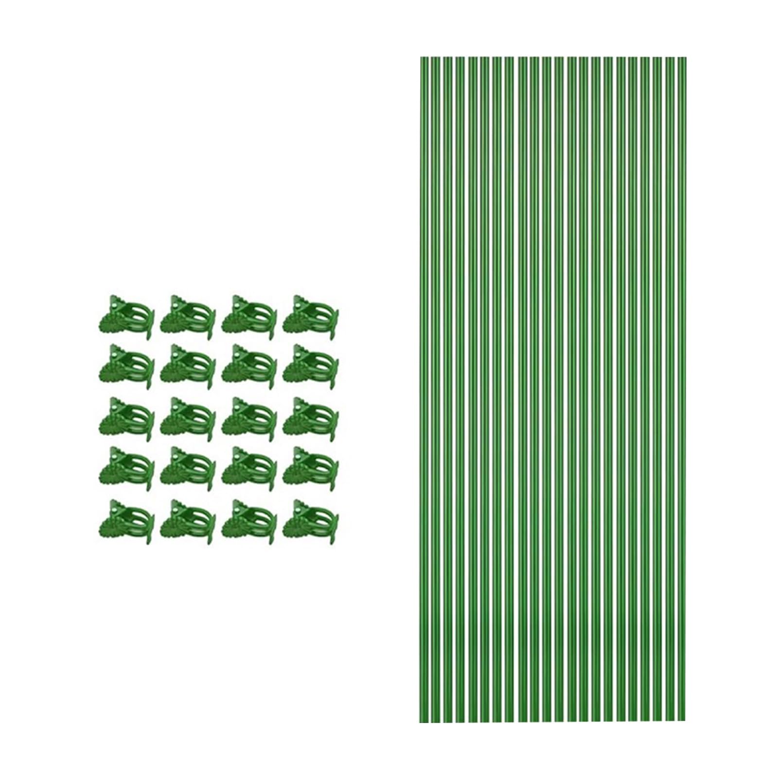 Tsophreniq 22Pcs Flexible Plant Rods Flexible Holder with 22 Clip for Various Gardening Vertical Growth Garden Plant Rods