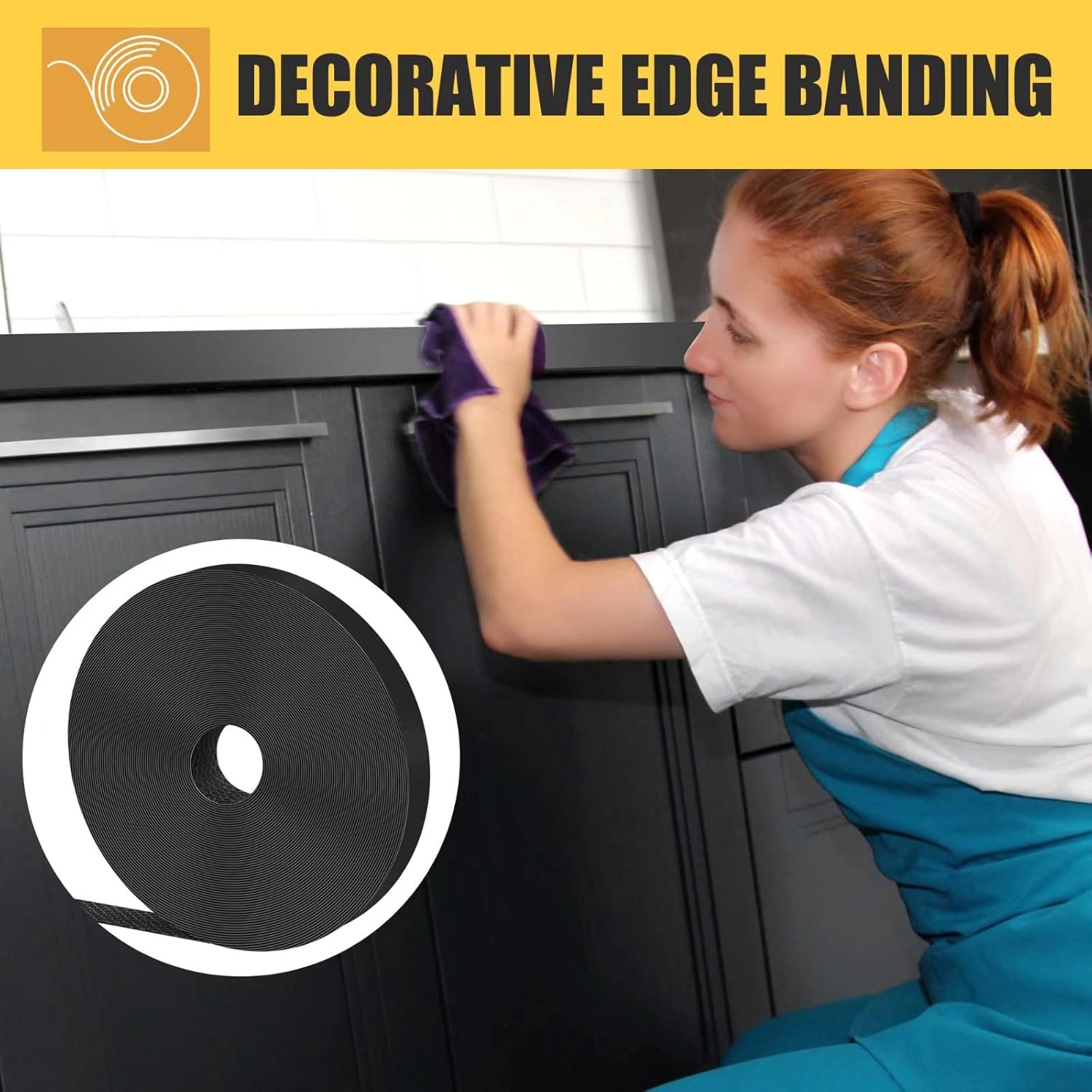 Buy Melamine Edge Banding Black 1/2 X 25 ft Flexible Edge Banding roll