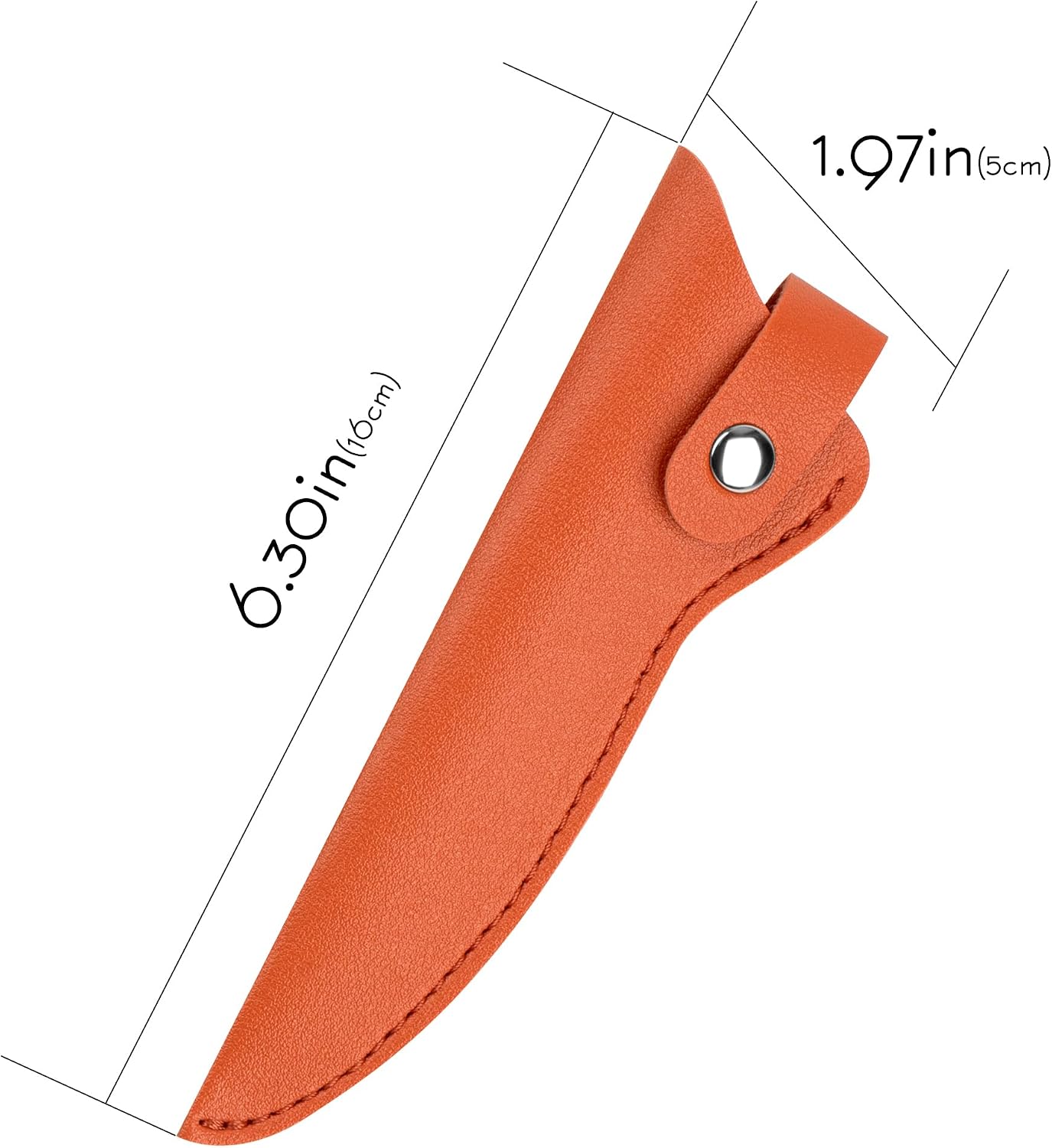 SHIDOW Orange Salon Scissors Sheath, PU Leather Hair Scissors Protective Cover with Safety Snap Closure, Barber & Stylist Scissor Guard, 2-Pack