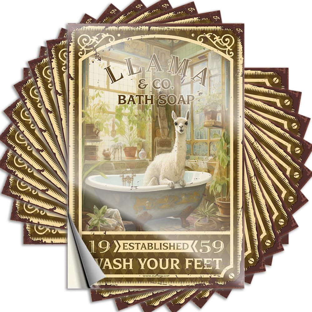 Bedroom Decor for Men Neutral Quote - Llama Bath Soap Wash Your Paws Removable Decal Tumbler Easy Peel for Mold(12X18CM)